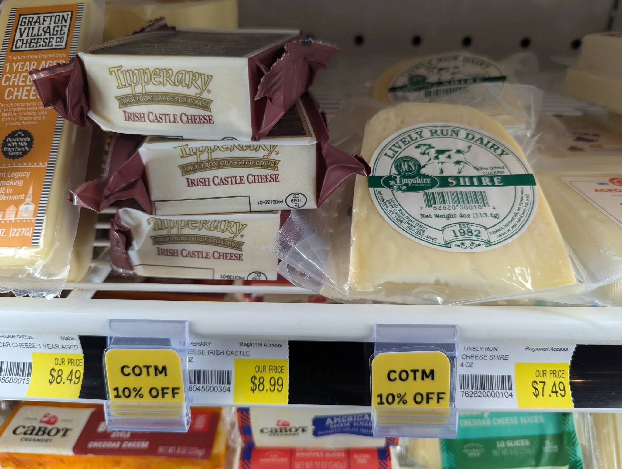 Inventory on these Cheese of the Month varieties are limited! Grab them for 10% off now, because it changes after Tuesday!

#Potsdam_Food_Coop #Cheese_Of_The_Month #Tipperary_Cheddar #Lively_Run_Dairy