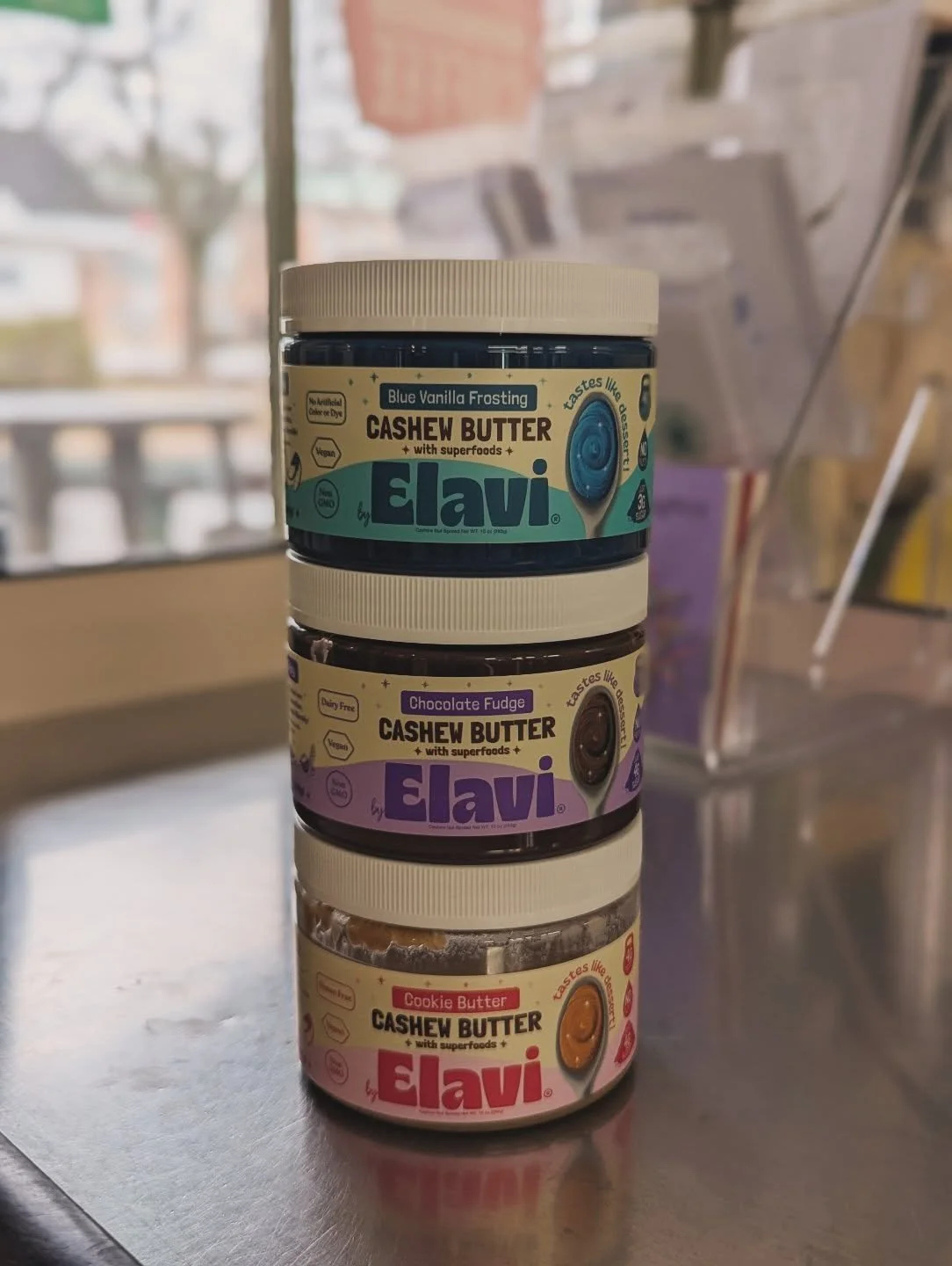 Newly available at the co-op! 
⚡ Elavi cashew butter is a nutrient-dense, plant-based spread known for its clean, low-sugar ingredients and decadent dessert-like flavors. It is vegan, gluten-free, keto-friendly, and free from palm oil, sugar alcohols