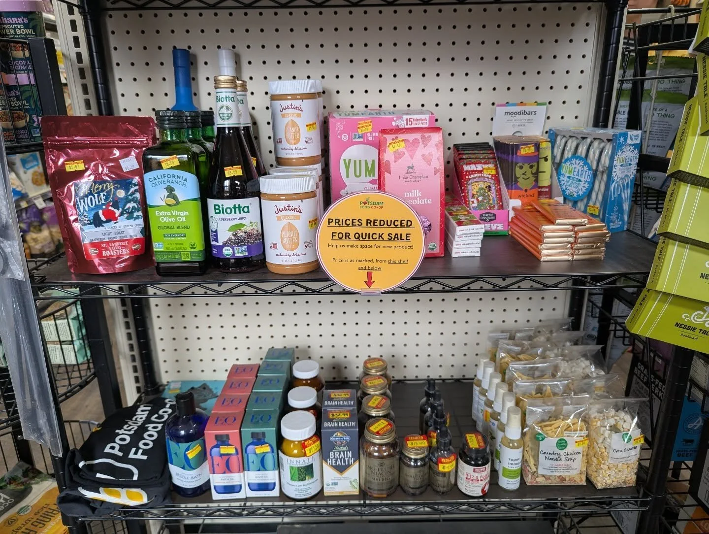 We have a small clearance section. These are typically either seasonal items or products we will not be restocking. Come help us clear some shelf space!! 

#potsdam_food_coop #clearance #on_sale #marked_down