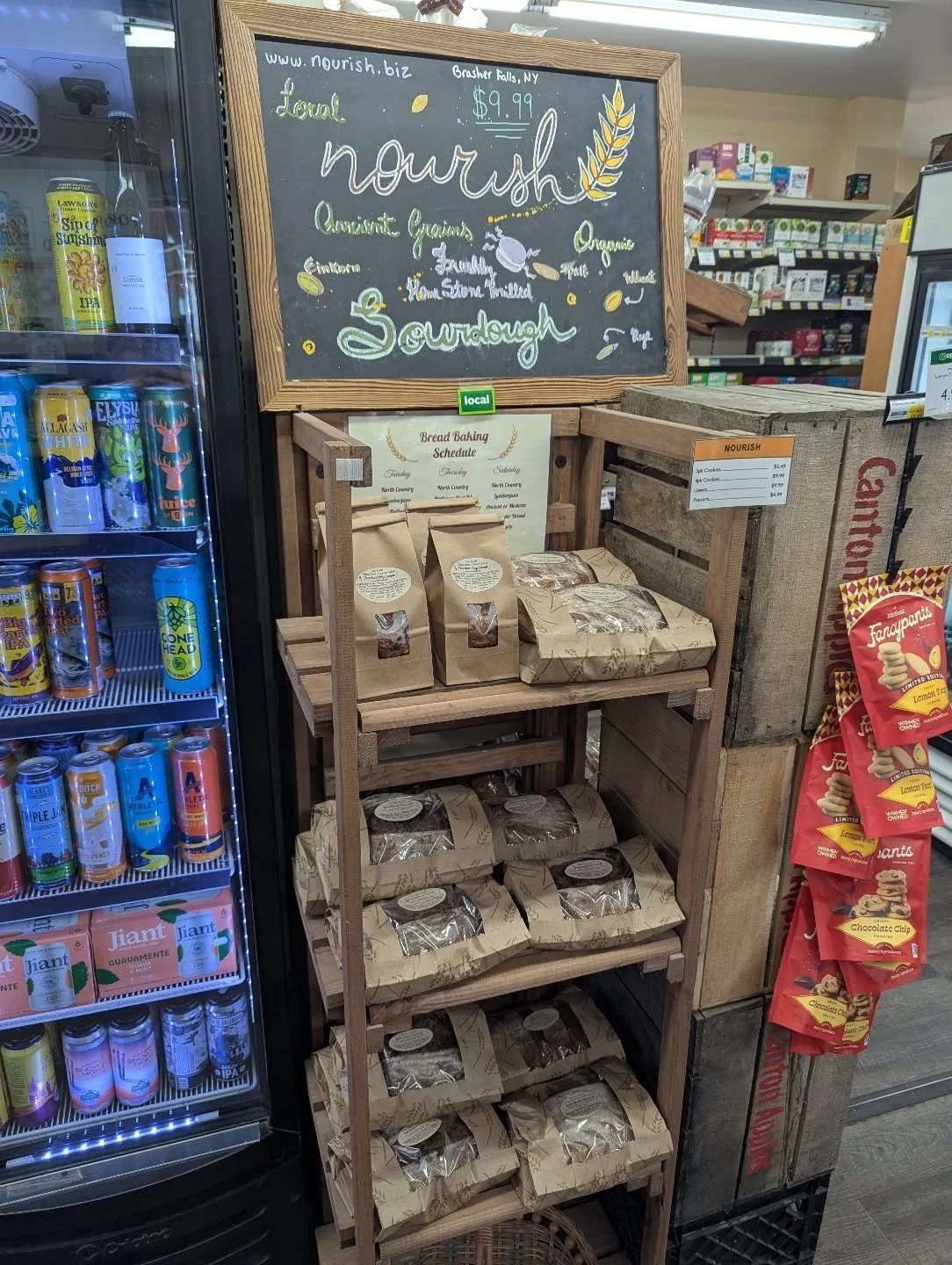 Your favorite sourdough loaves and cookies from Nourish are restocked!  Delivered fresh on Tuesday, Thursday, and Saturday.

🧡 Chocolate chip cookies
🧡 North Country sourdough
🧡 Lumber Jane sourdough
🧡 Italian sourdough 

#Potsdam_Food_Coop #nour
