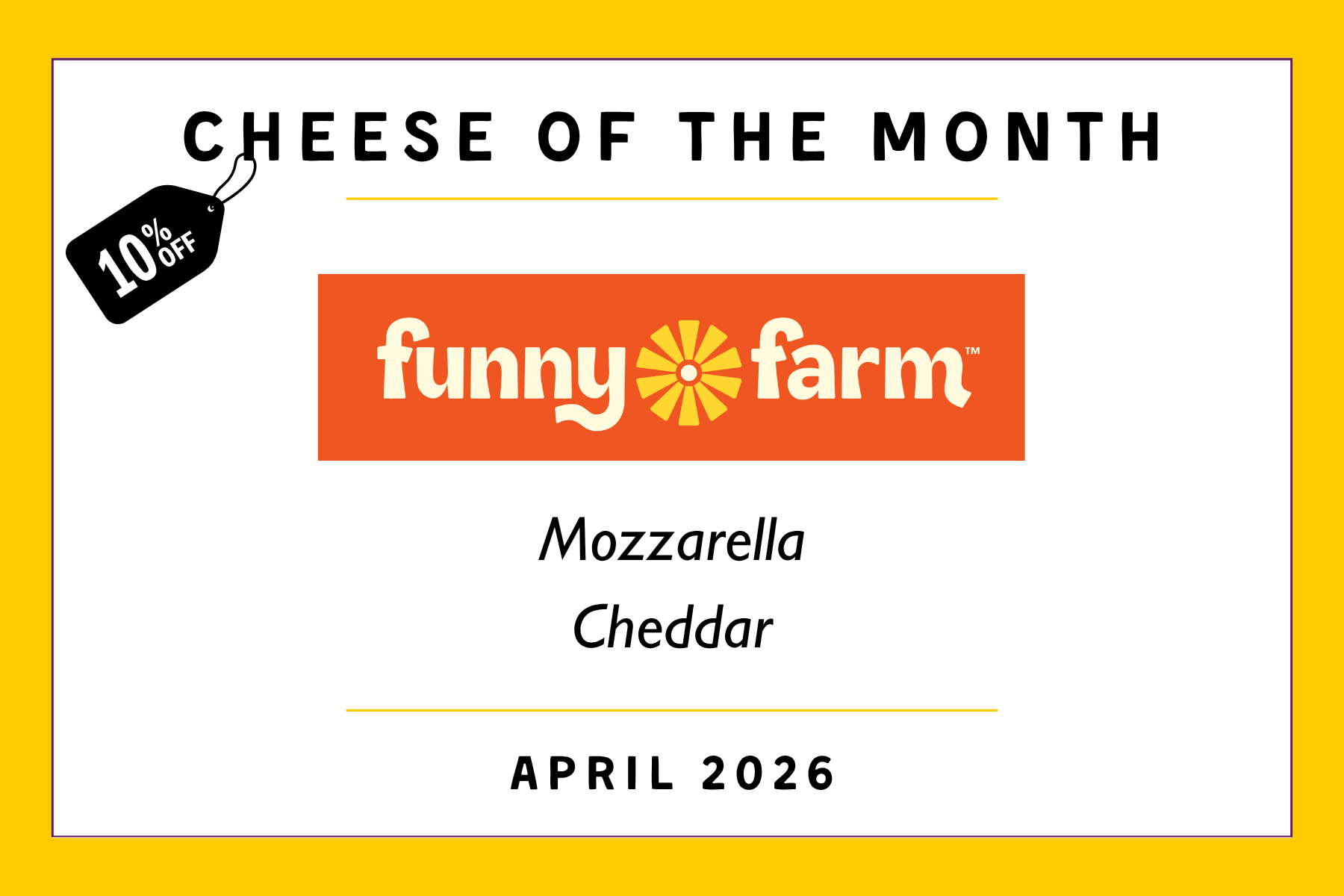 April Cheese of the Month Sampling