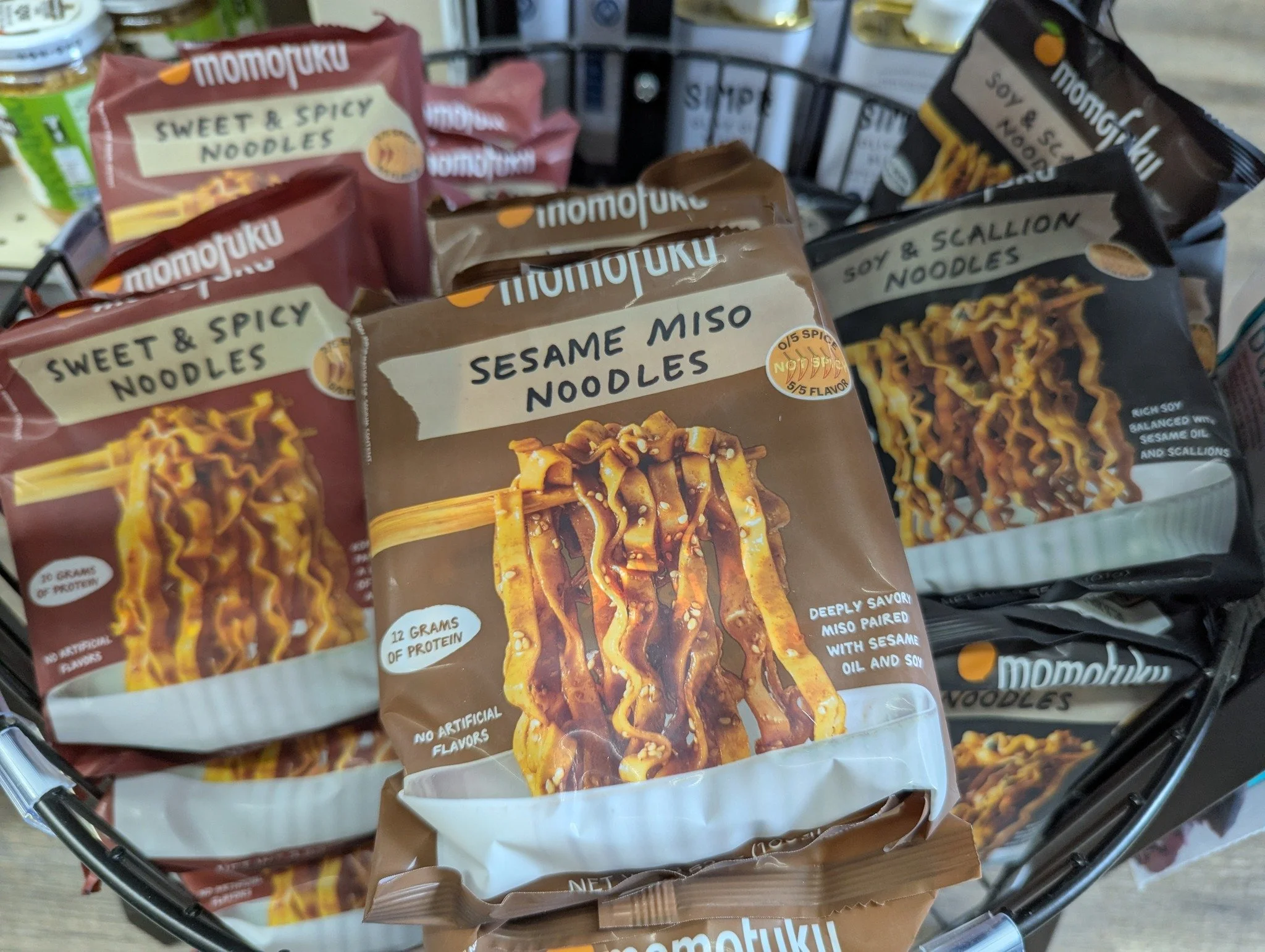 We now have 3oz single serving packs of Momofuku Noodles!! Located in the 3 tier bin across from the shelves where the 14oz packs live! 🍜

#Potsdam_Food_Coop #Momofuku_Noodles #Single_Serving