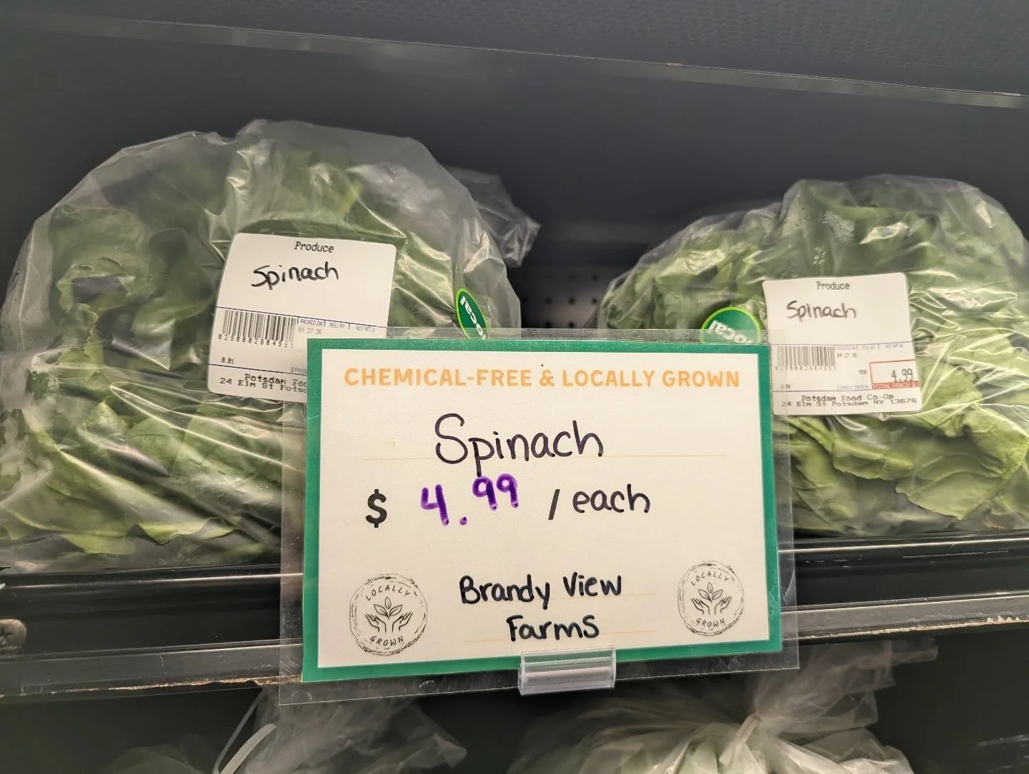 We love LOCAL 😍 Grab Spinach from Brandy View Farms!

#potsdam_food_coop #spinach #locally_grown
