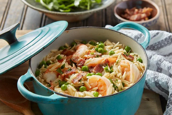 Orzo with Bacon and Shrimp Recipe