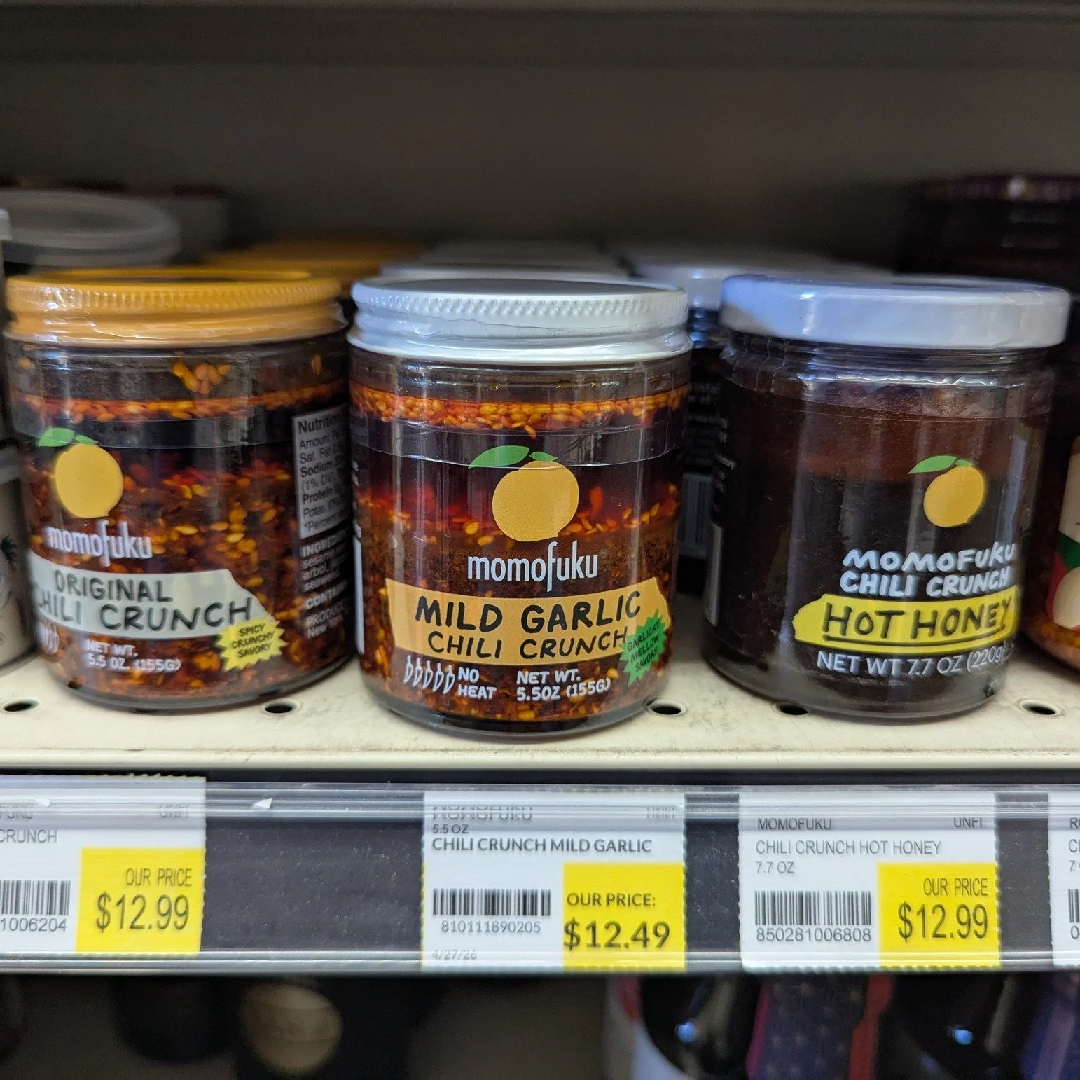 We now have Mild Garlic Chili Crunch from Momofuku!! YUM!!

#Potsdam_Food_Coop #Momofuku #Chili_Crunch