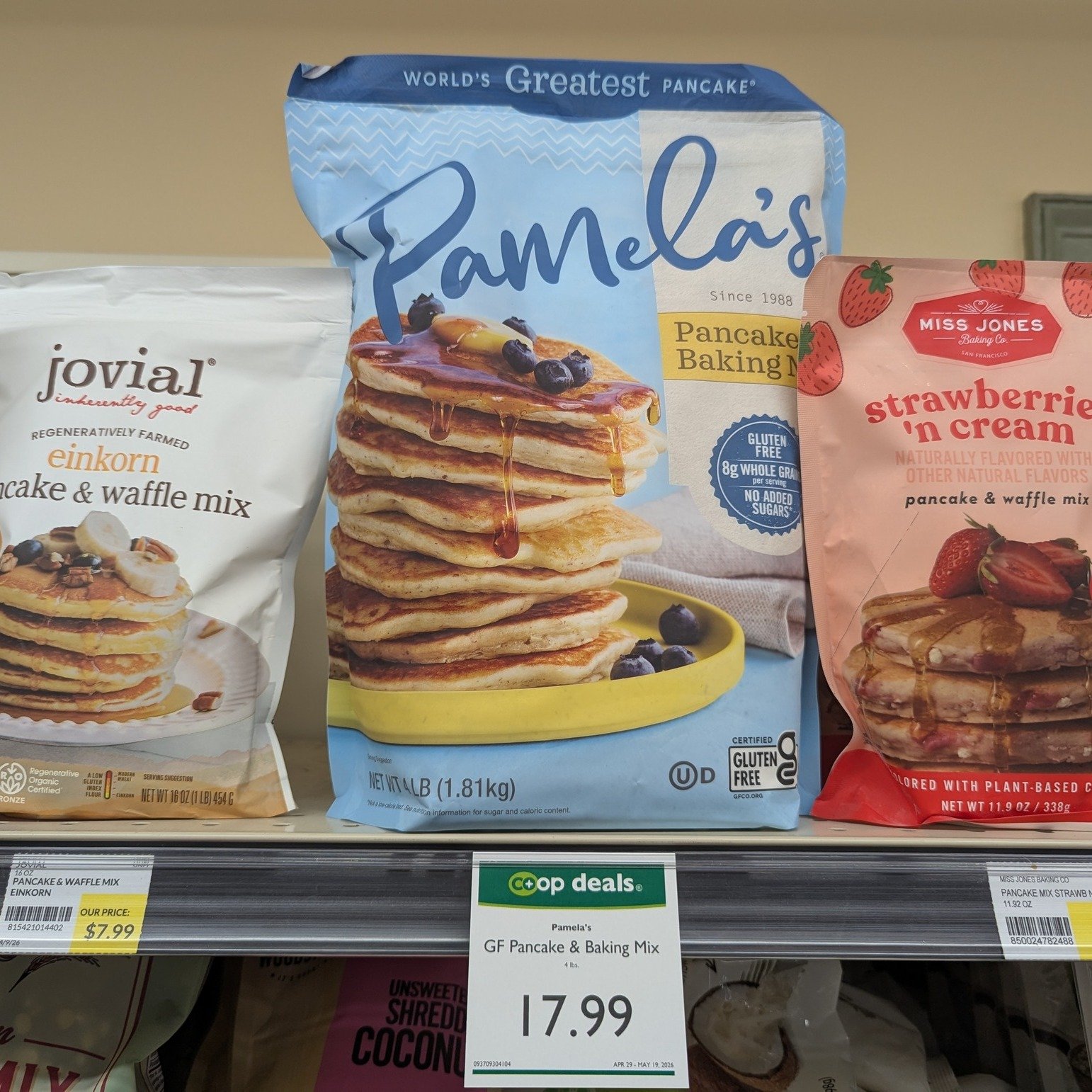 What is the difference between Co+op Deals 💚 and Co+op Basics💜?

💚Co+op Deals change every 2-3 weeks and are marked with green tags. These deals are provided through our partnership with National Co-op Grocers (NCG). These sales can be found throu