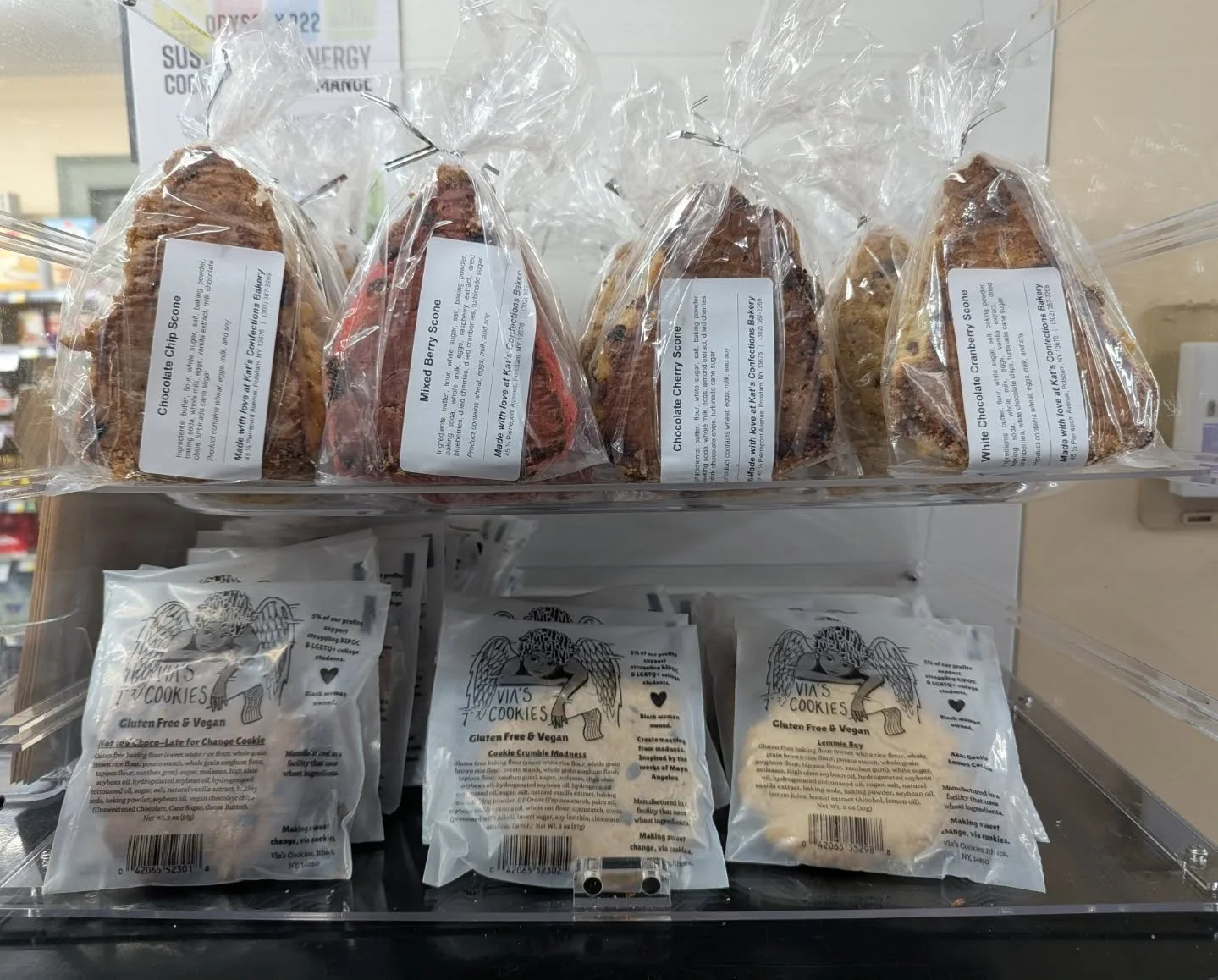 Kats Confections delivered scones a day early! 😍 We also still have some Vias Vegan &amp; Gluten Free Cookies 🍪 

#potsdam_food_coop #scones #cookies #woman_owned #support_small_business