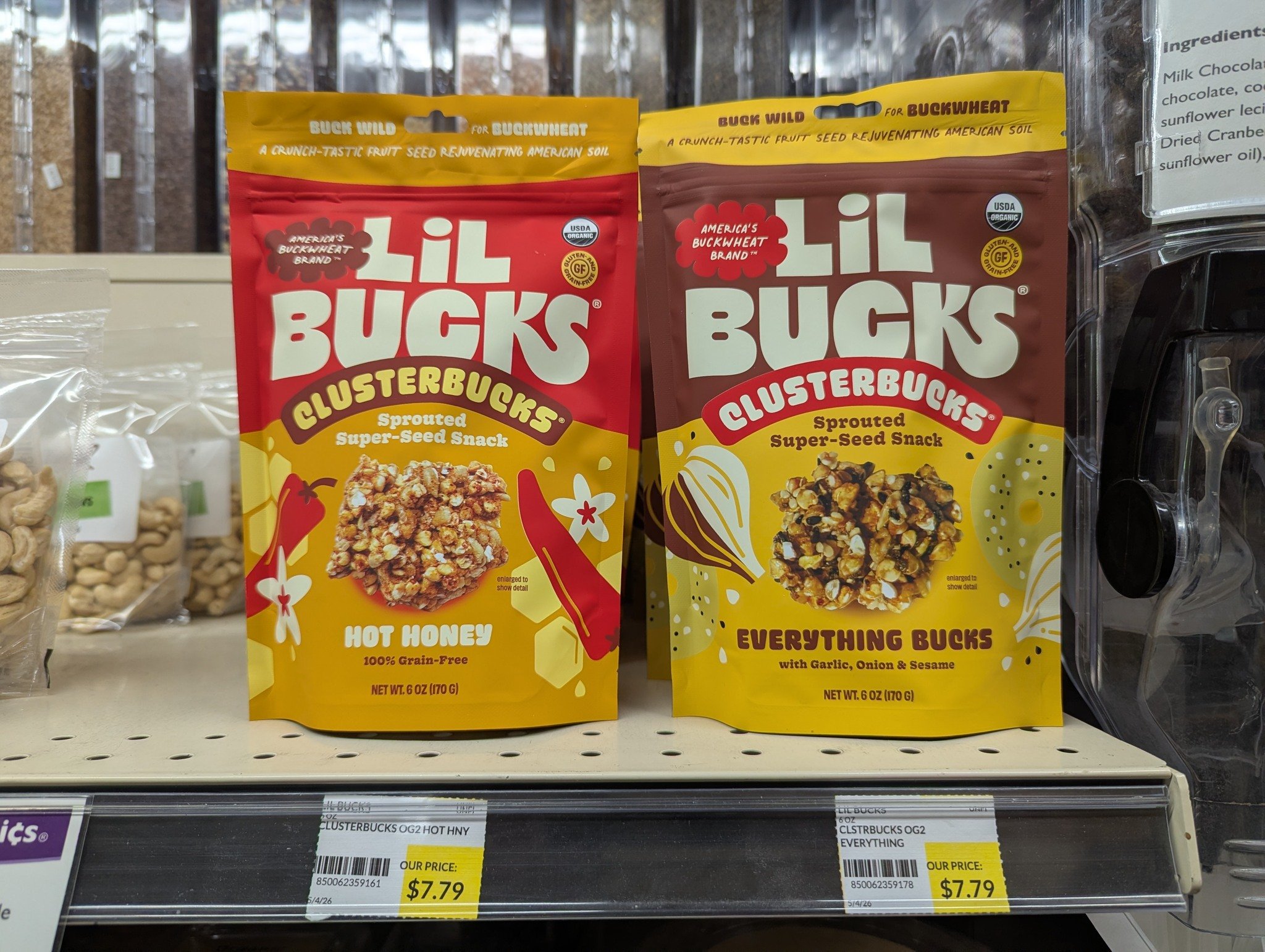 If you haven't noticed, we love trying new things at the co-op! Check out Lil Bucks Clusterbucks the next time you're looking for a crunchy snack! Now located over in the bulk department with other similar snacks!

🍯Lil Bucks Clusterbucks are grain-