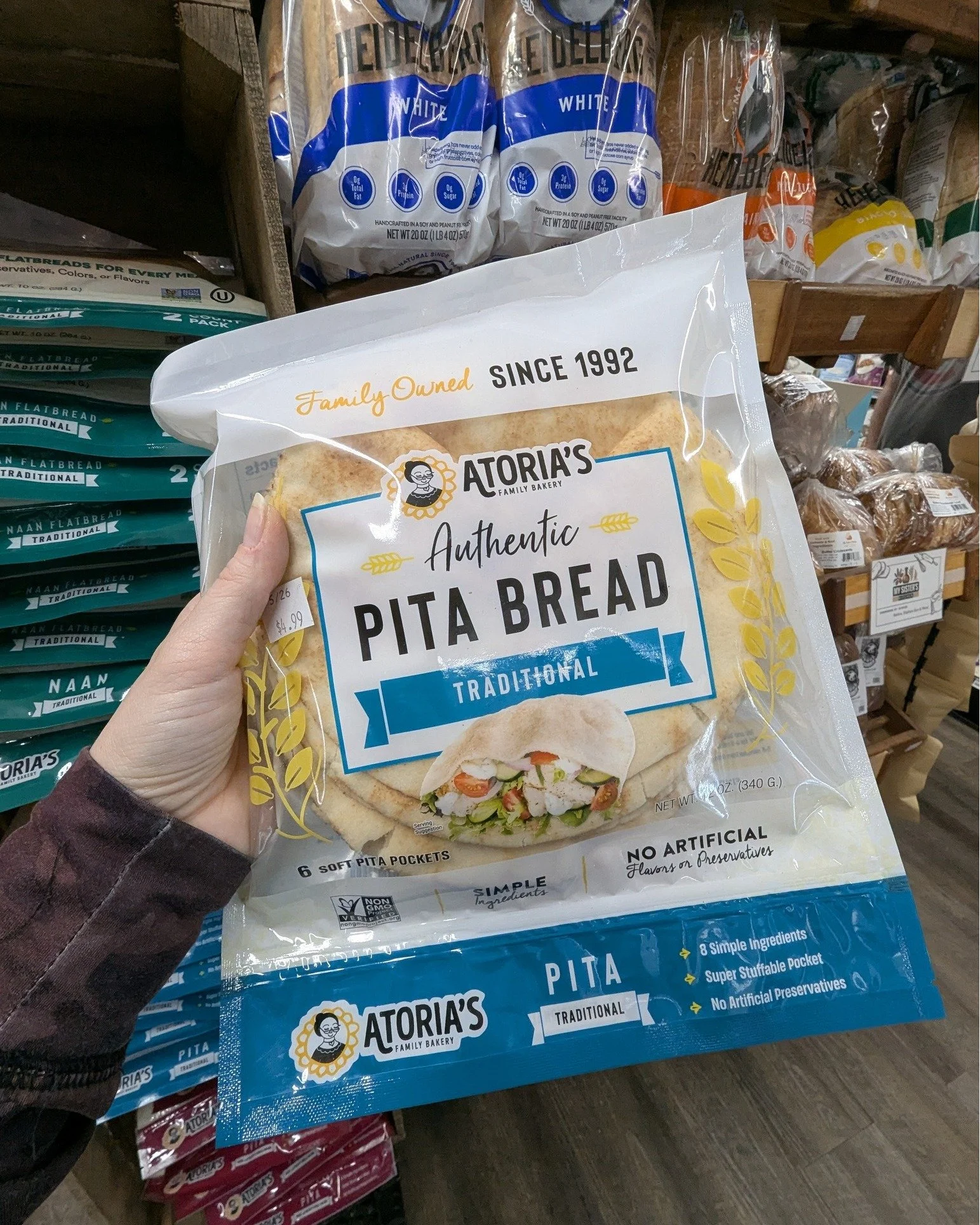 Available at the Co-op: Atoria's Family Bakery
🍞Pita Bread in Traditional and Whole Grain
🍞 Naan Flatbread &amp; Lavash Flatbread

#Potsdam_Food_Coop #Atorias_Family_Bakery #Pita_Bread #Flatbread