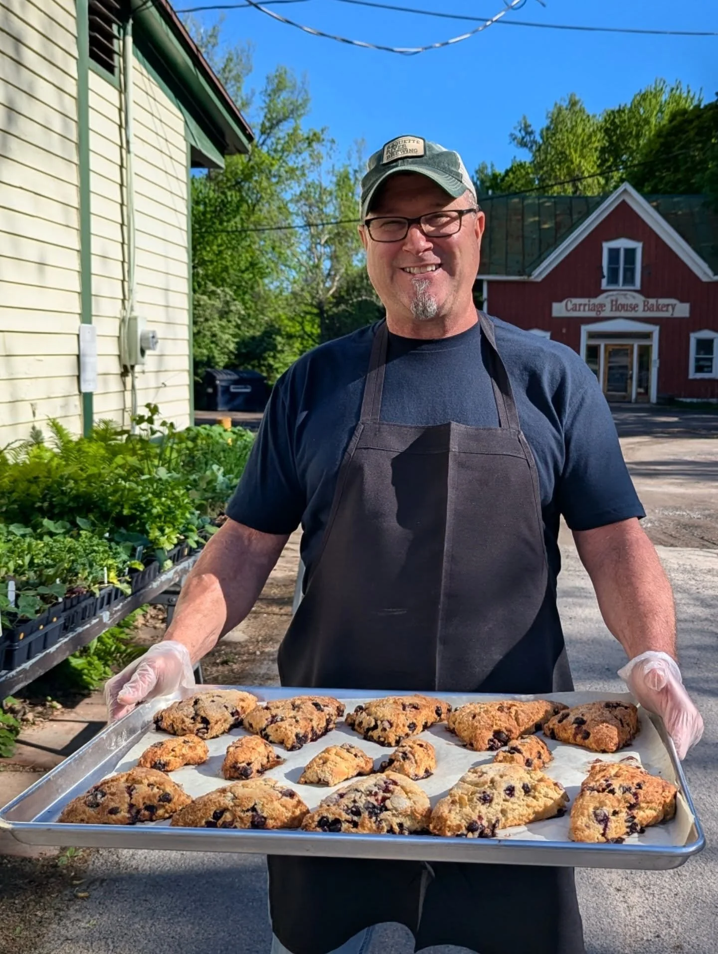 Blueberry Scones today!! 🫐 

We're now on a bi-weekly rotation of fresh baked scones 
📅 Next week: Tues Cheese / Weds Chocolate Chip / Thurs Everything 
📅 Following week: Tues Lemon Poppy / Weds Ginger / Thurs Blueberry 
And repeat! 

#potsdam_foo