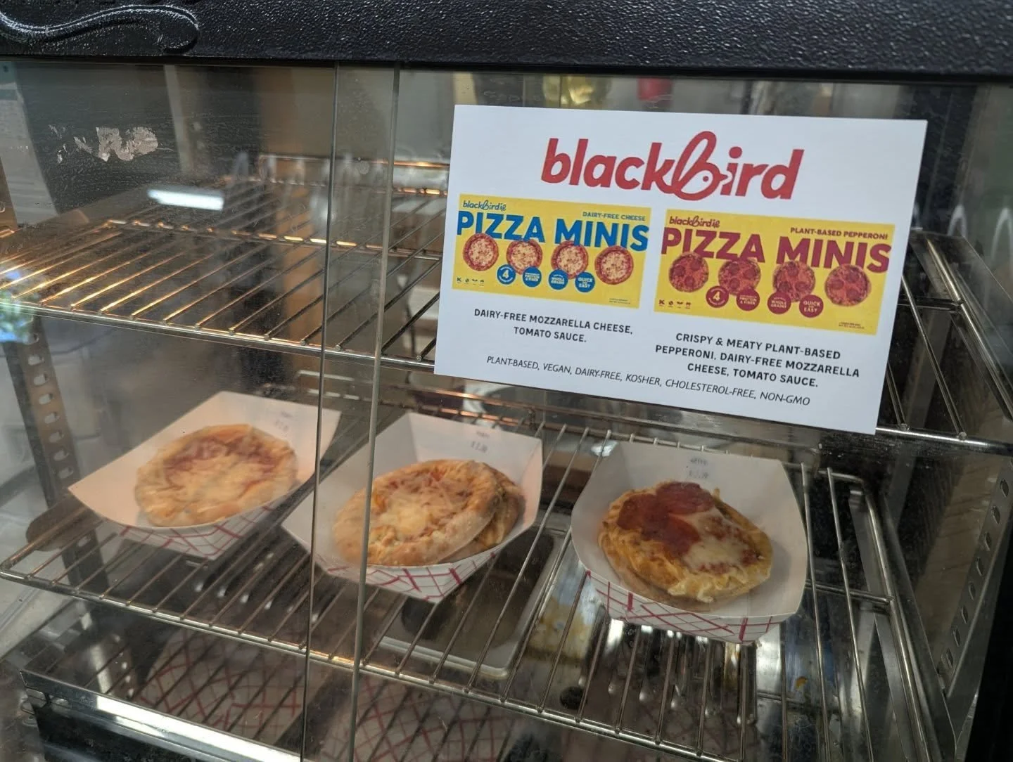 We have vegan mini pizzas in the warmer today!! 🍕 Plus the deli case is FULL of deliciousness!! 
✅ Locally made foods from Happy Eeats, Bengal Bowls, and My Sister's Kitchen 
✅ In house made chicken salad, chickpea salad, and quinoa salad
✅ Plenty o