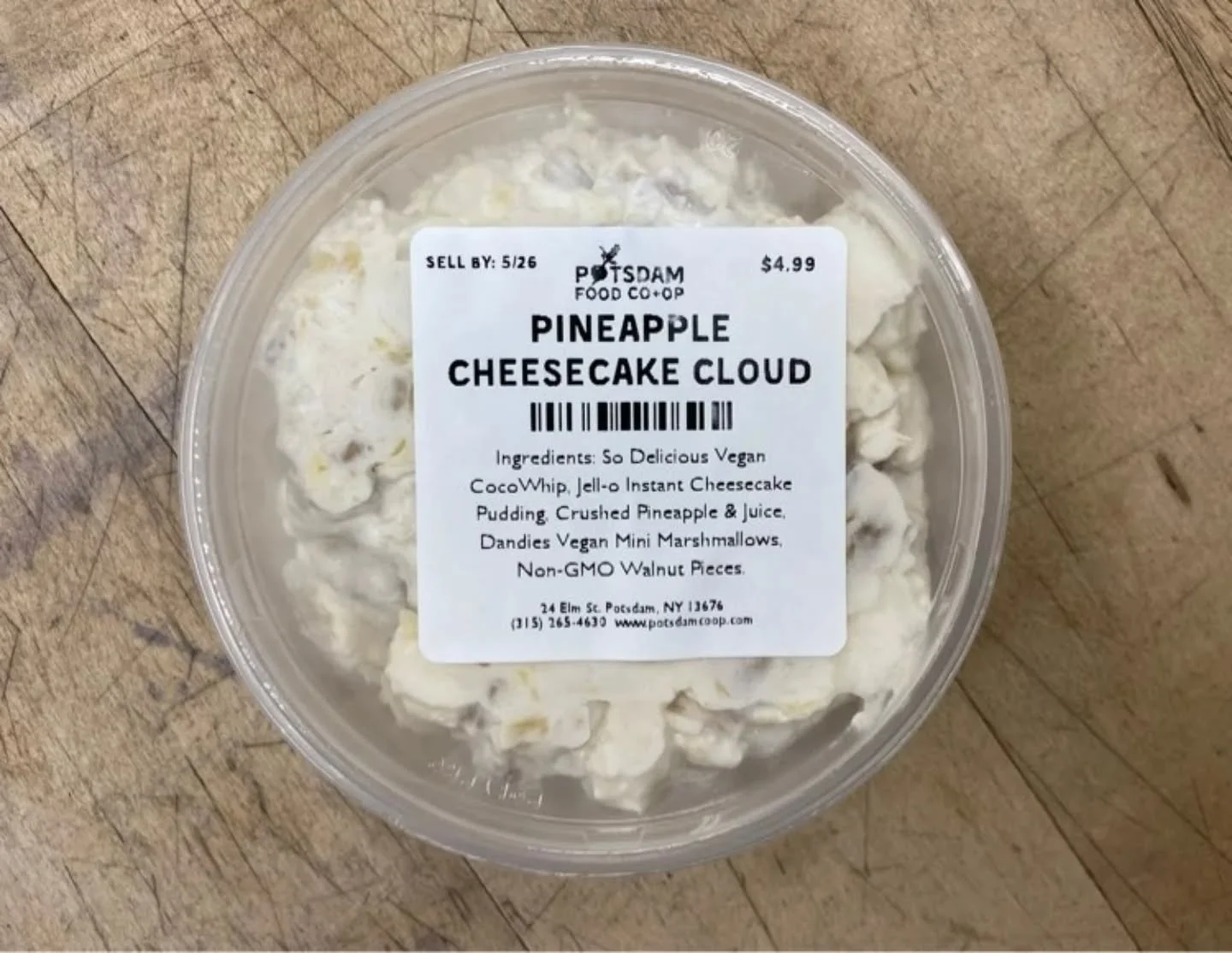 New tasty dessert side from our grocery lead, Ryan! We didn't have pistachio at the time, so he improvised and we are impressed! 😍🍍

#Potsdam_Food_Coop #pineapple_cheesecake_cloud