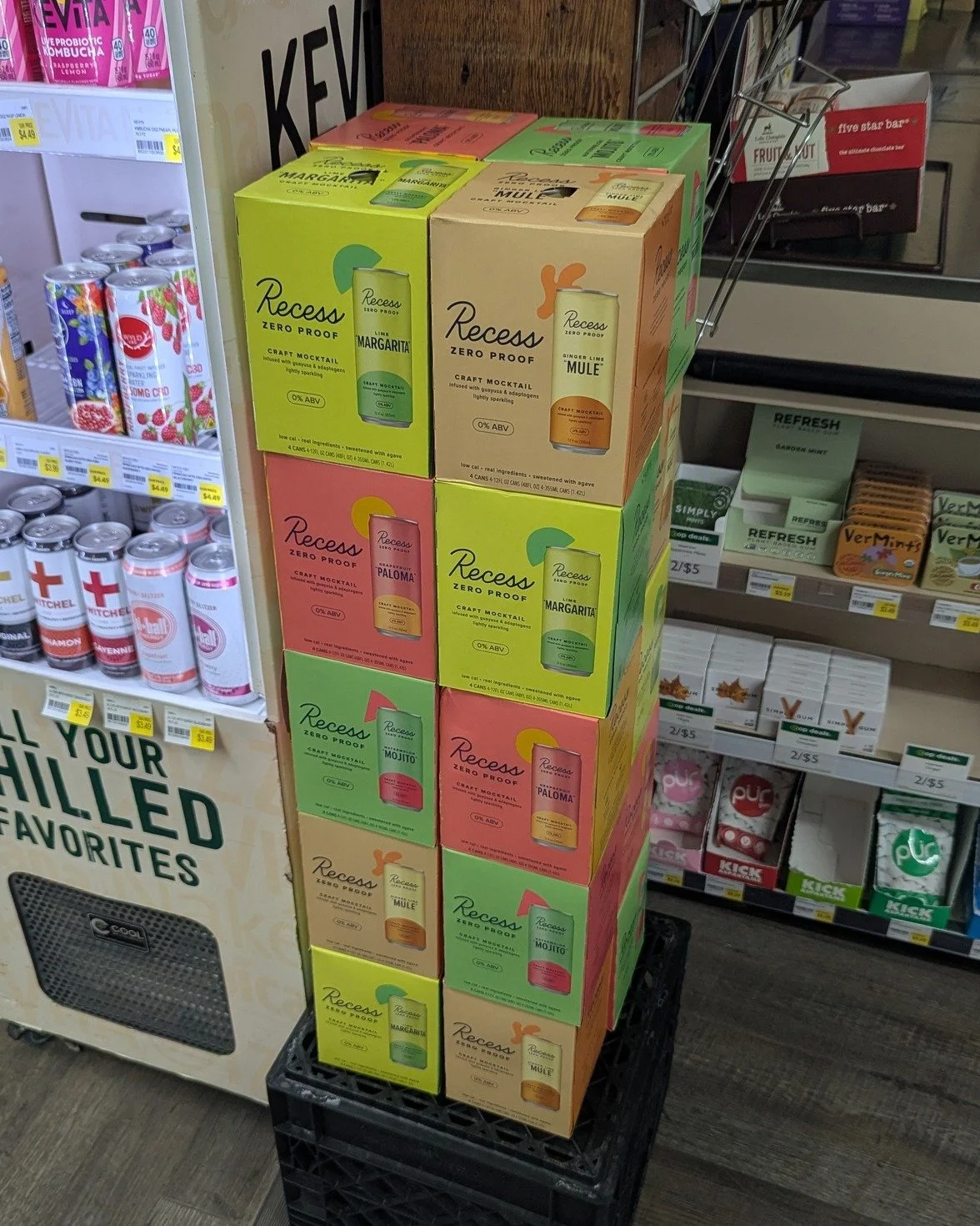 Now available at the co-op: Recess Zero Proof Mocktails!!
💚 In flavors like Mule, Margarita, Paloma, and Mojito

#Potsdam_Food_Coop #Recess_Zero_Proof #Mocktails