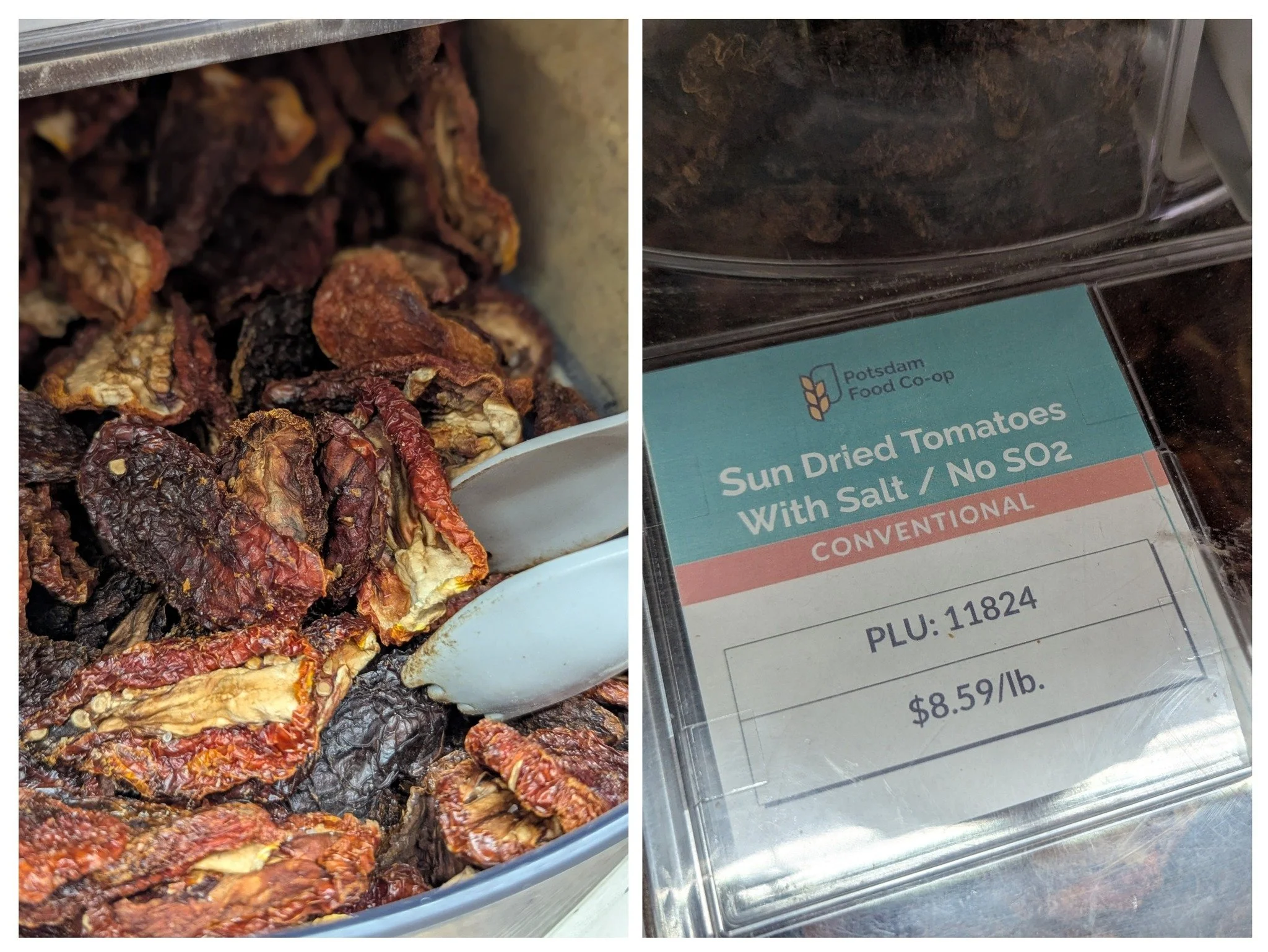 Check out these products available in bulk!
🍅 Sun Dried Tomatoes
🍄 Dried Shiitake Mushrooms
💛 Nutritional Yeast

#Potsdam_Food_Coop #Bulk #Dried_Mushrooms #Sun_Dried_Tomatoes #Nutritional_Yeast