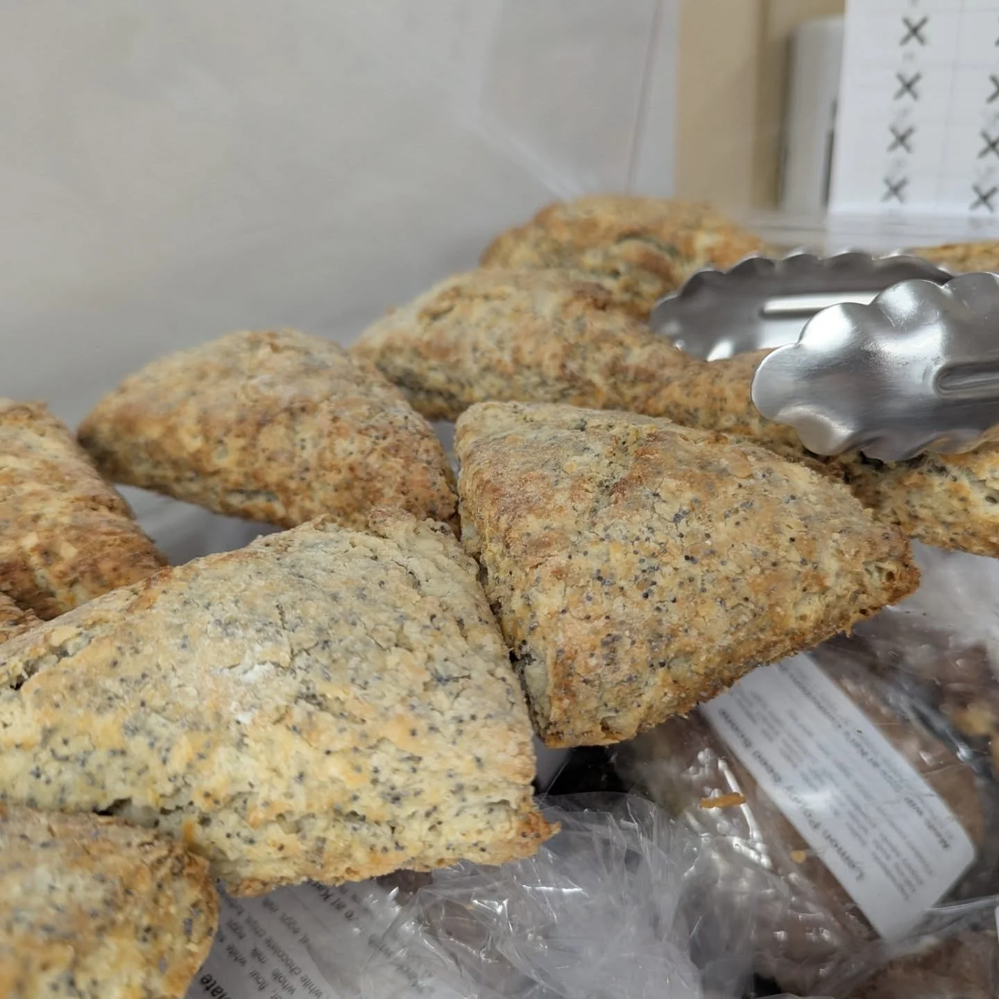 Today's fresh goodies include lemon poppy scones and mini vegan pizzas !! 

#potsdam_food_coop #baked_fresh