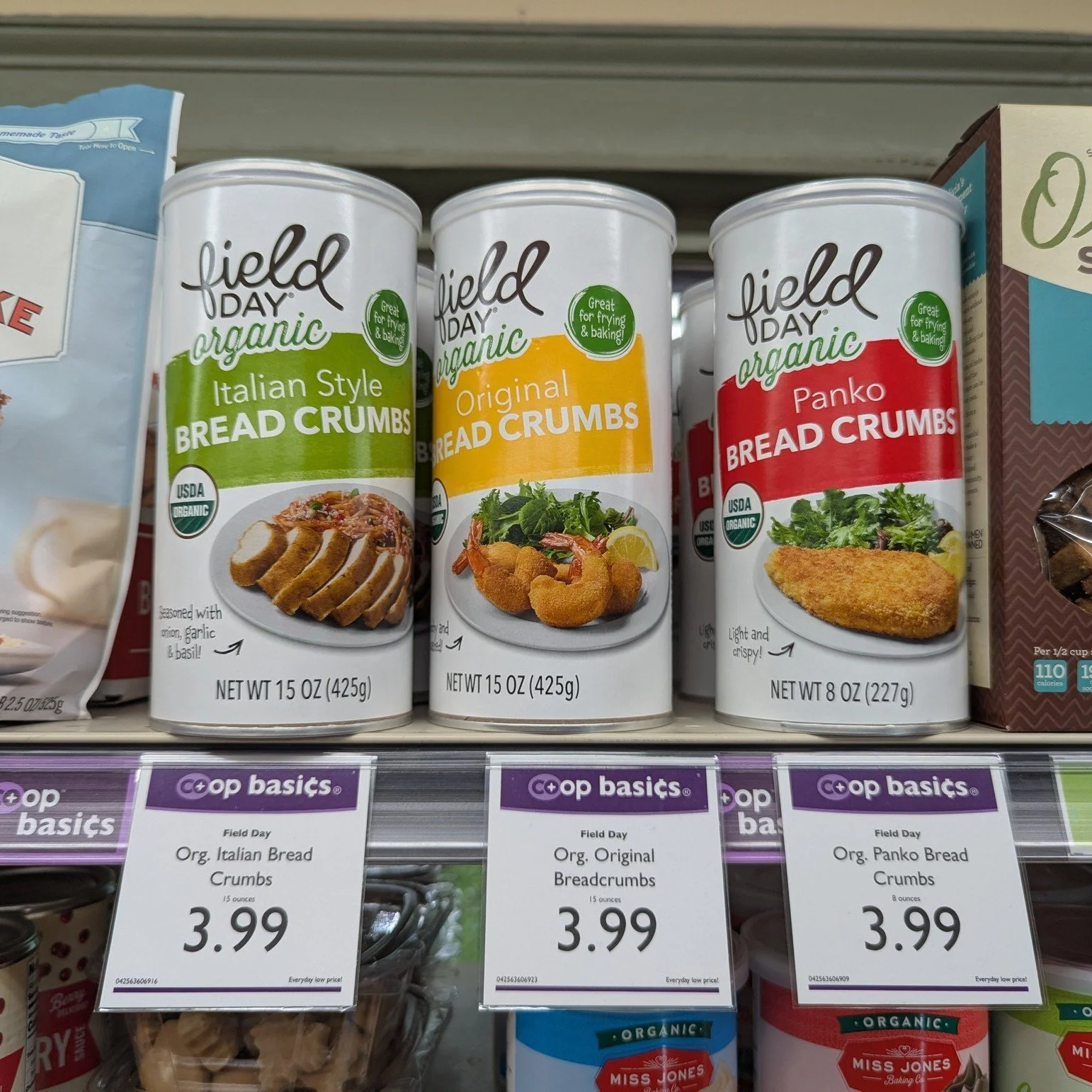 Field Day Breadcrumbs are available over in the baking section! ✨

Field Day is a brand of (mostly) organic, non-GMO, and natural pantry and household items created exclusively for local food co-ops and independent grocers. They offer over 200+ produ