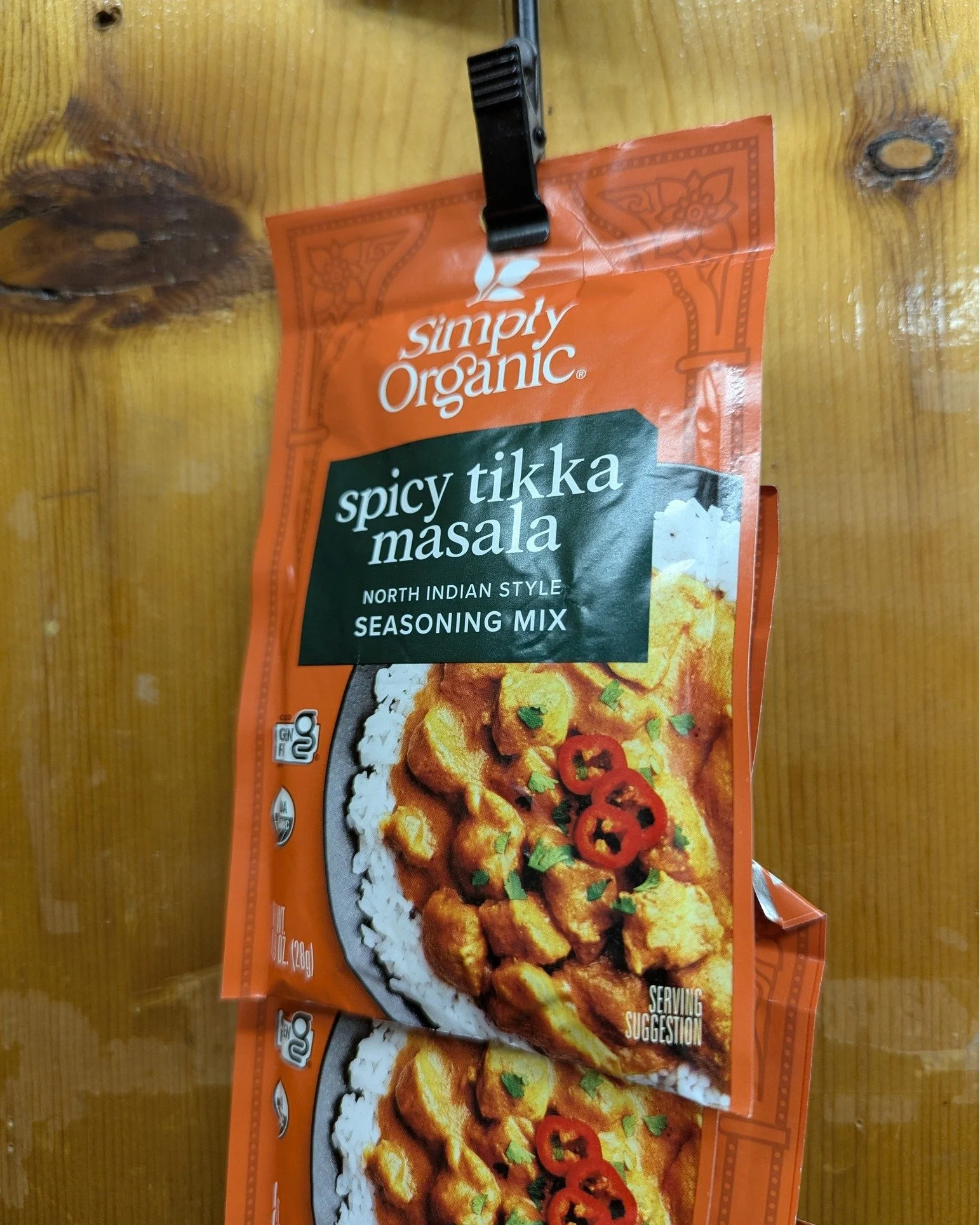 Spicy Tikka Masala seasoning mix from Simply Organic is on a clip on the side of the spice display! Should we keep stocking this?? 💛

#Potsdam_Food_Coop #Tikka_Masala #Simply_Organic