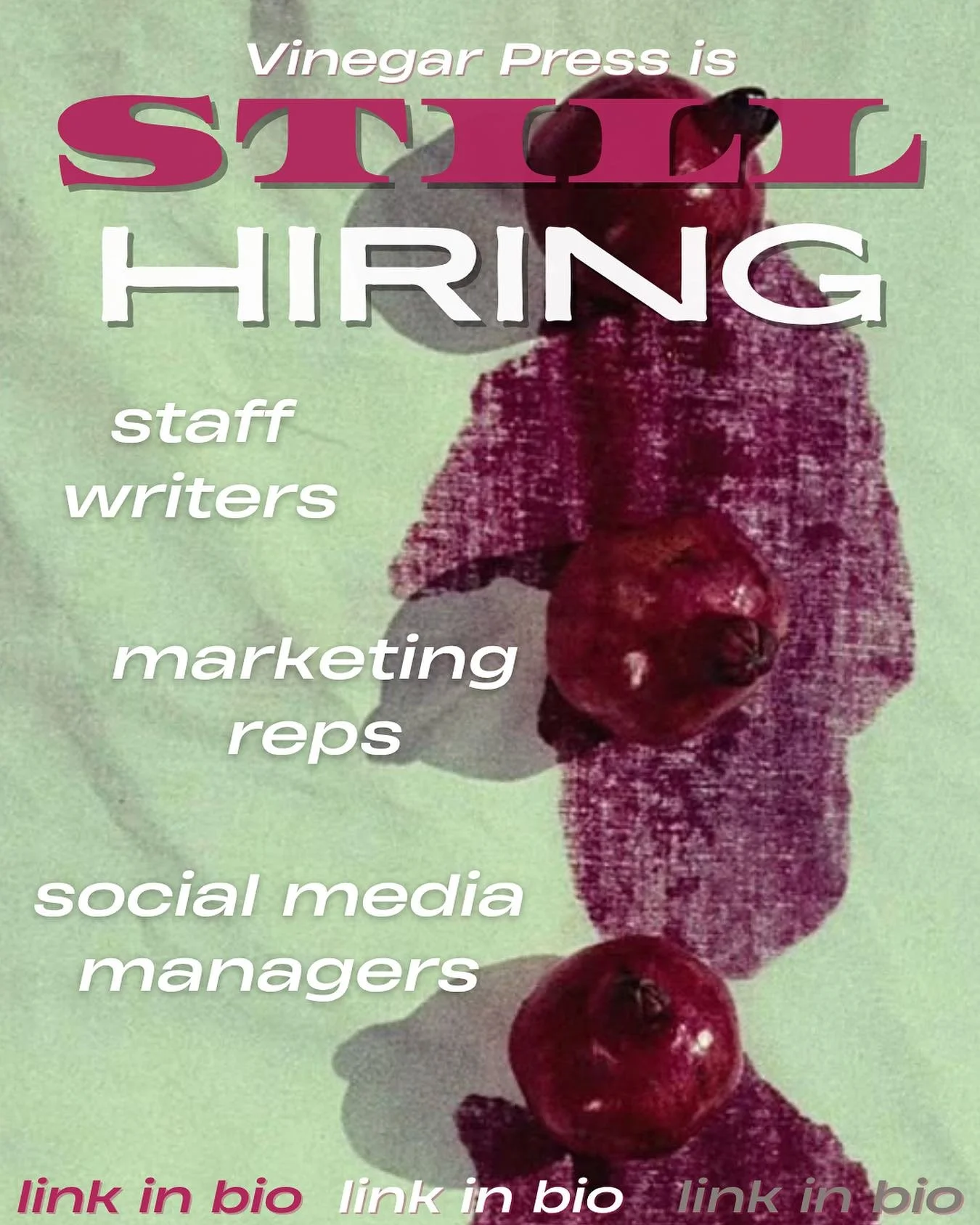 calling all creatives!

apply through the link in bio