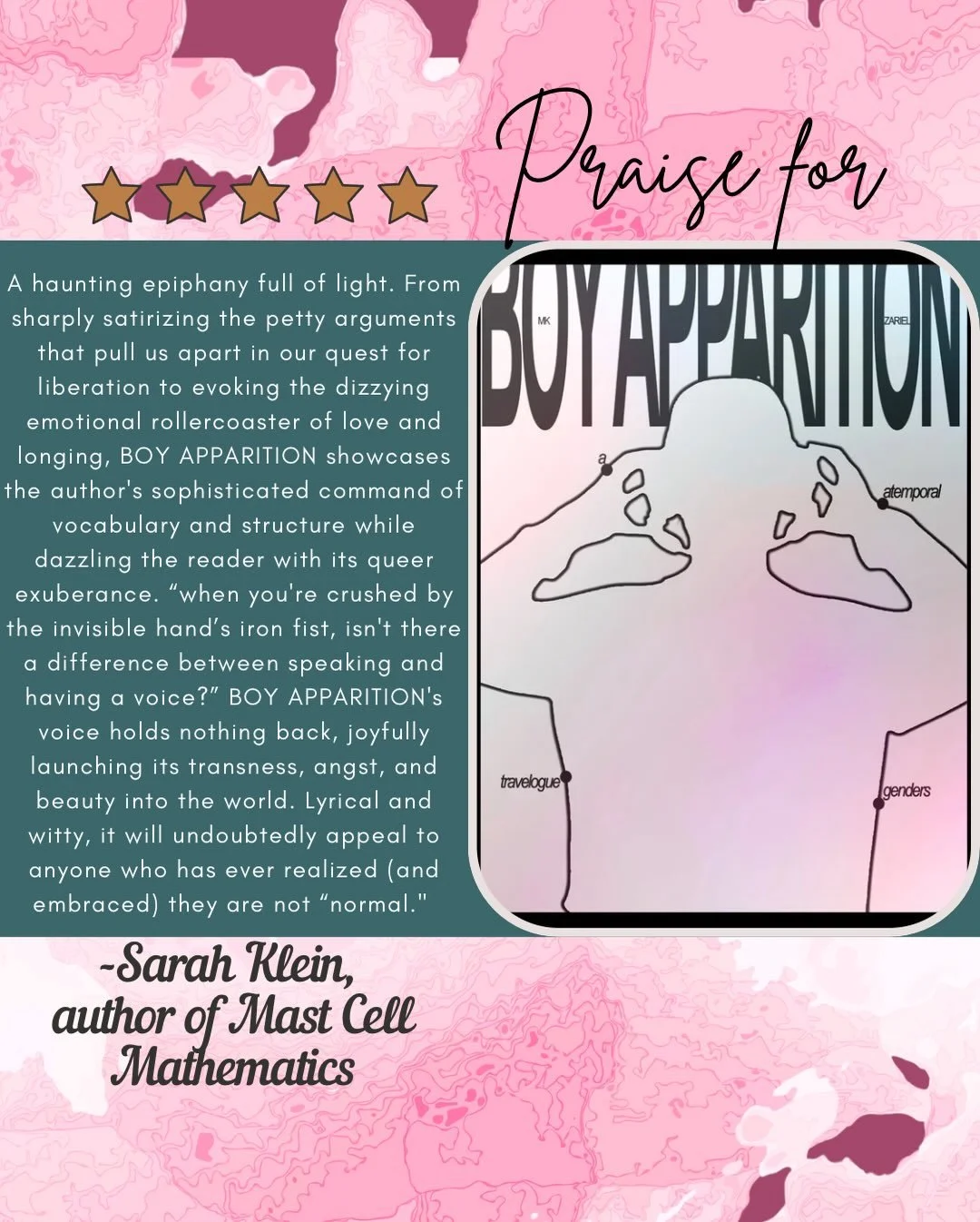 seriously though, have you still not picked this up? 
get your copy at vinegarpress.org
and go scope out Sarah klein&rsquo;s book, maddening mast cell mathematics here - https://www.querenciapress.com/maddening-mast-cell-mathematics-by-sarah-klein

@