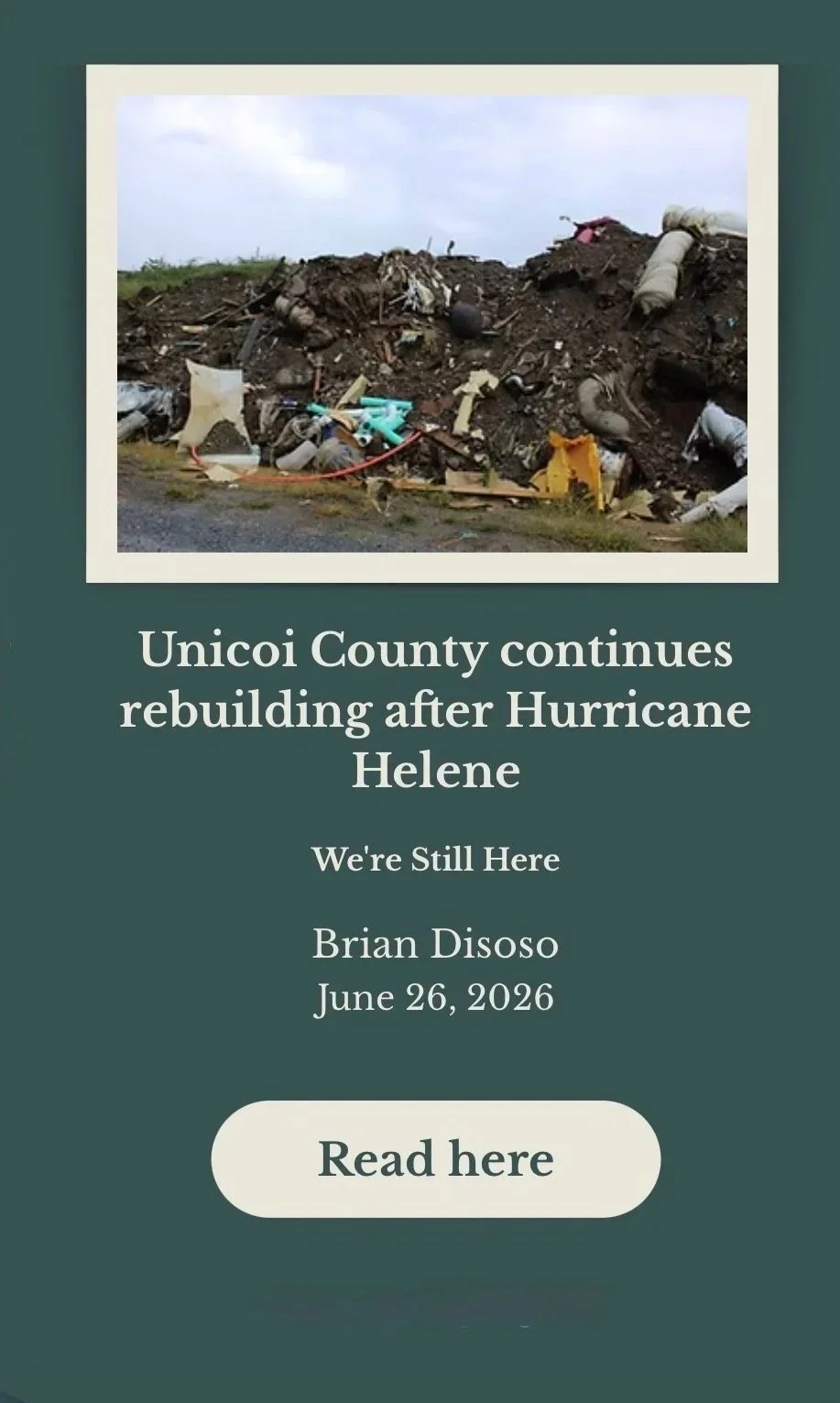Unicoi County continues rebuilding after Hurricane Helene