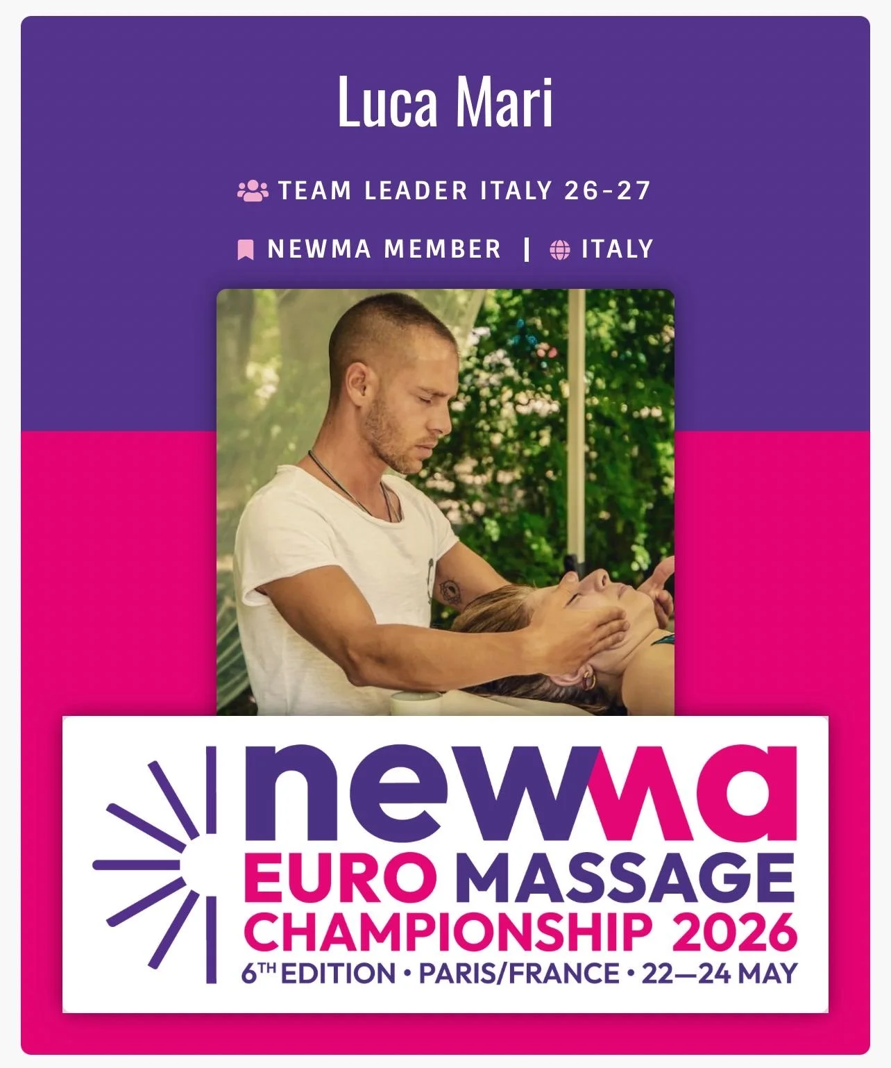 Team Leader Italy                                      Euro Massage Championship