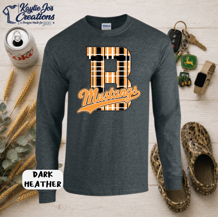 Bethany Mustangs Plaid Monogram Spirit Wear