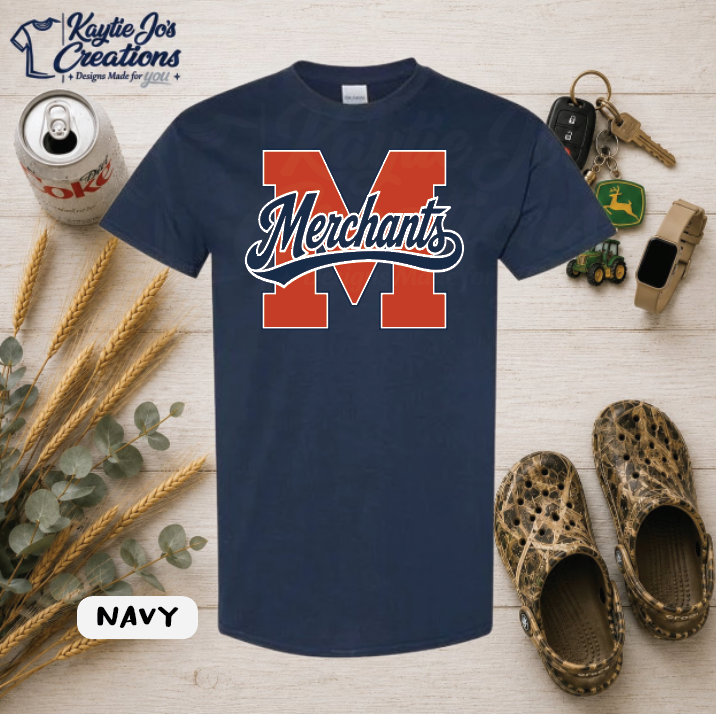 Merchants Baseball Script M Spirit Wear