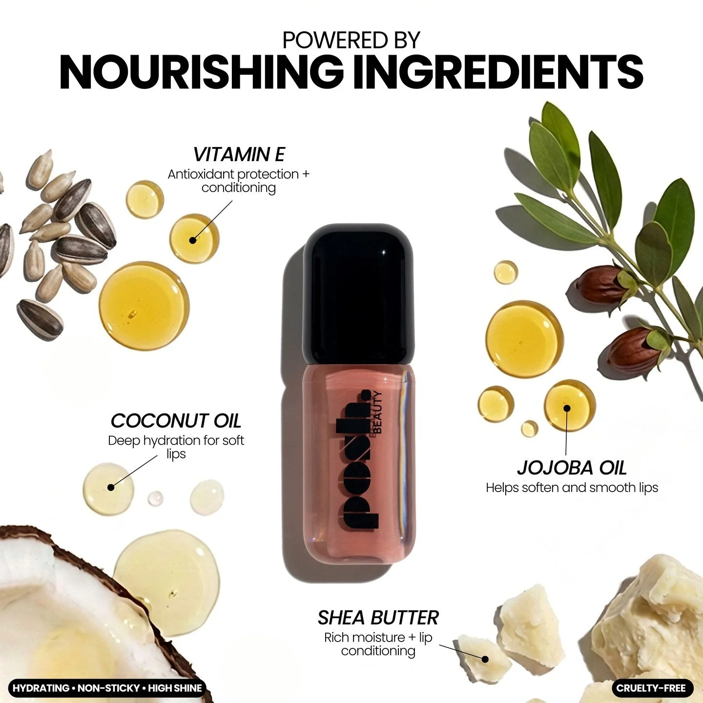 Your gloss should do more than shine &mdash; it should care for your lips too. Lip Drip&trade; is powered by nourishing ingredients like vitamin E, coconut oil, jojoba oil, and shea butter to help soften, condition, and hydrate your lips while delive