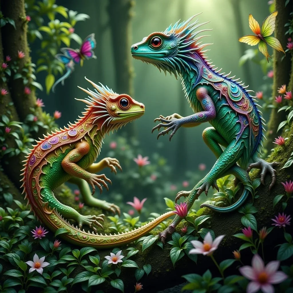 Draken zijn altijd een deel geweest van de fauna en flora op Qenya. Oorspronkelijk als mooie kleurrijke kleine hagedissen die tussen en van de bloemen in het woud leefden.