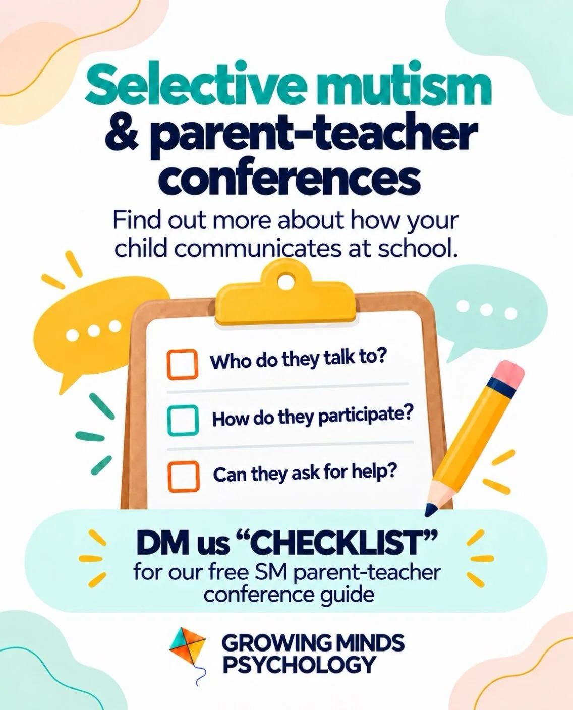 &ldquo;He&rsquo;s doing great!&rdquo; is reassuring to hear, but if you&rsquo;re concerned about selective mutism, it helps to get more specific.

Who does your child speak to? Are they answering questions, making comments, or whispering to a friend?