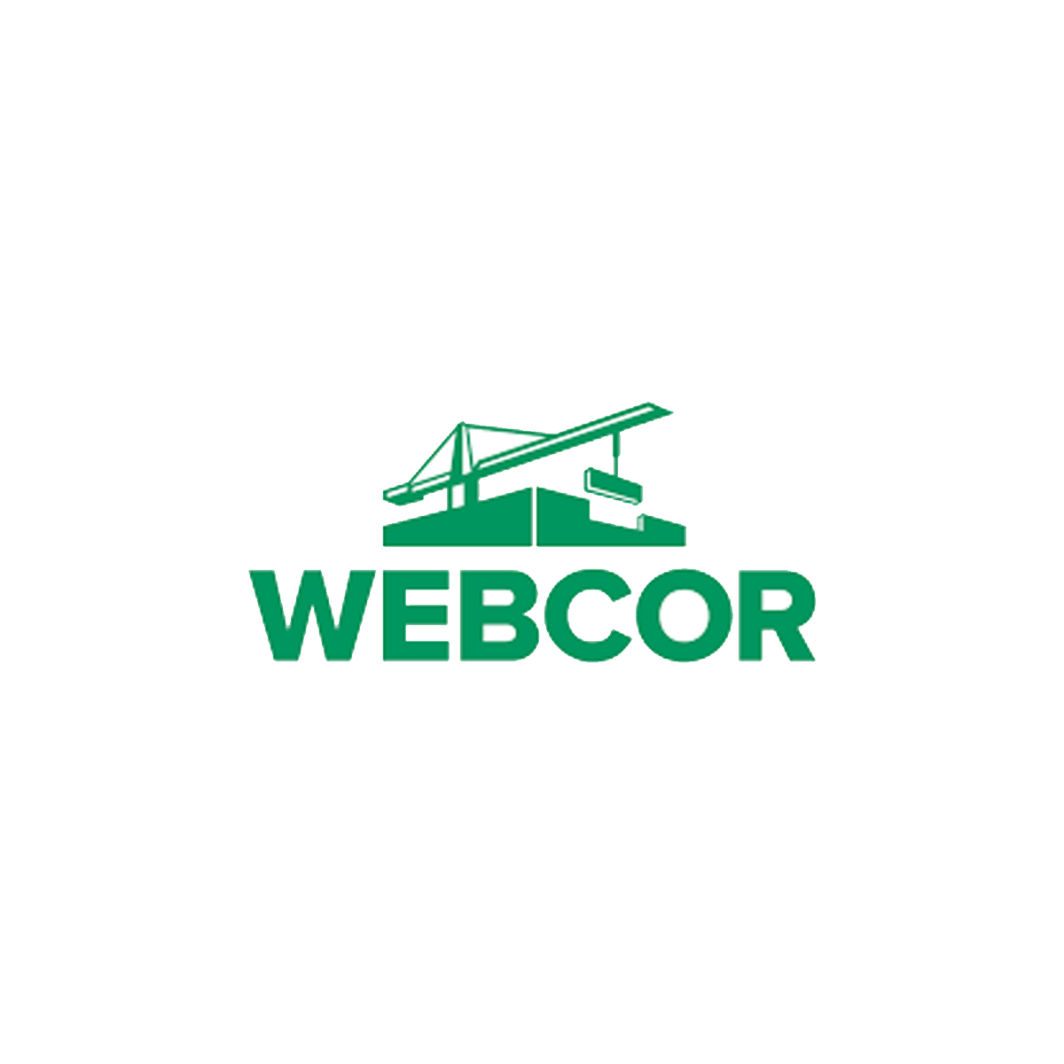 Green logo with a construction crane and the word 'WEBCOR' underneath.