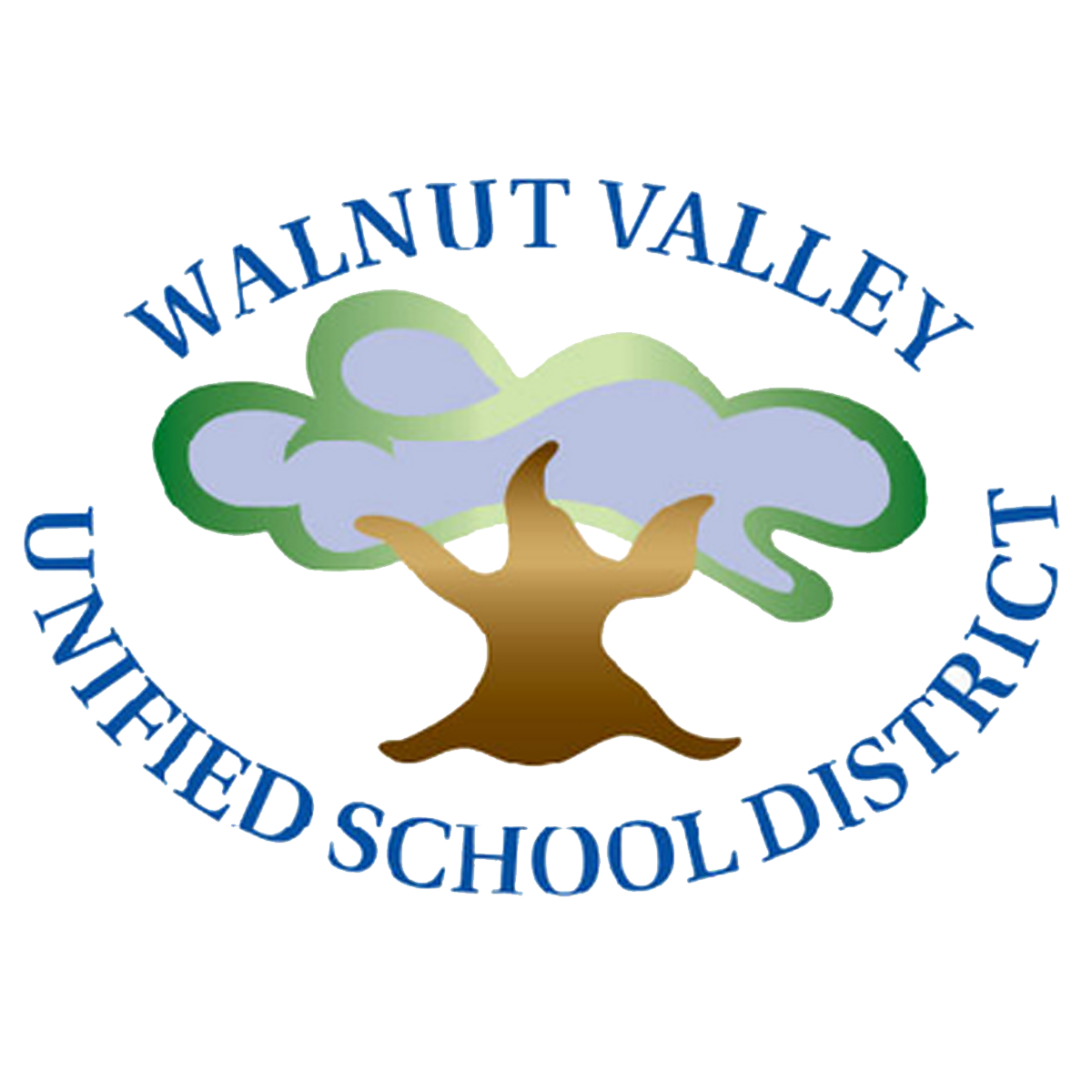 Logo featuring a stylized tree with green and purple clouds around it, and a circular text reading 'Waun Valley United Scheduled District'.