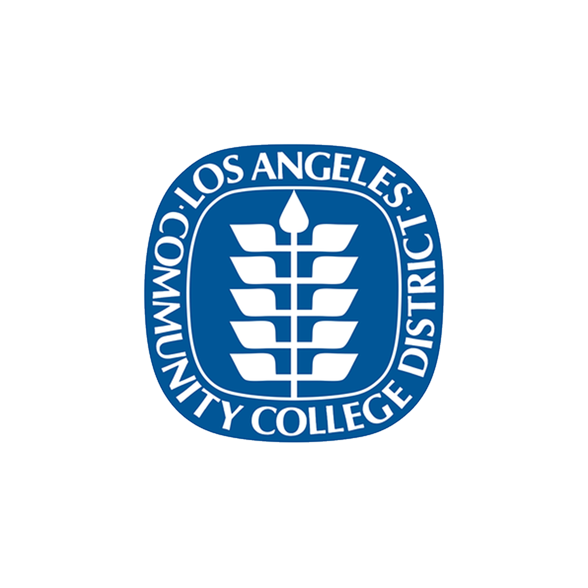 Logo of Los Angeles City College District, featuring a stylized emblem and the district's website URL.