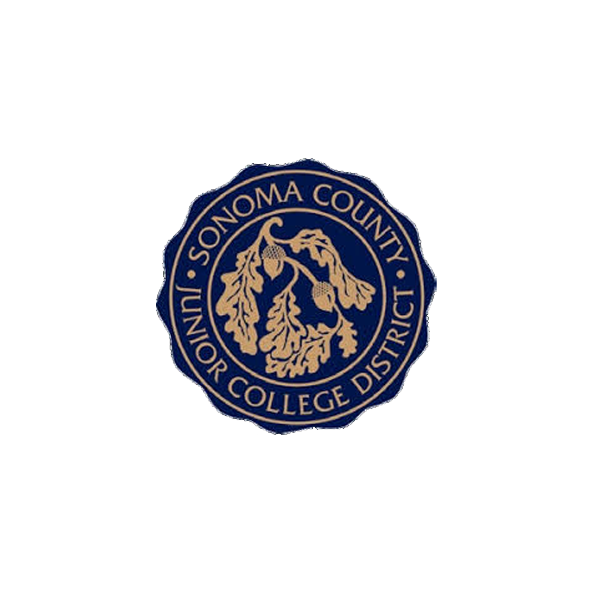 Seal of Sonoma County College District featuring a grapevine design with text around the circular border.