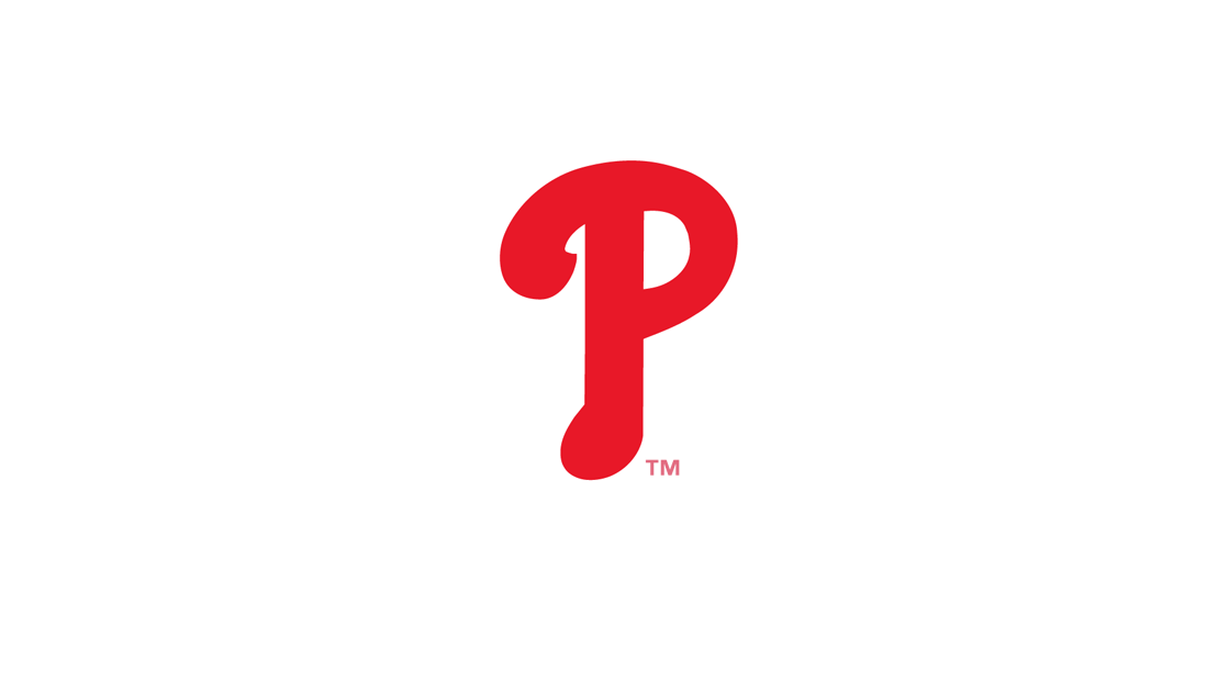 The Philadelphia Phillies logo featuring a red letter 'P' with white and black outline on a black background.