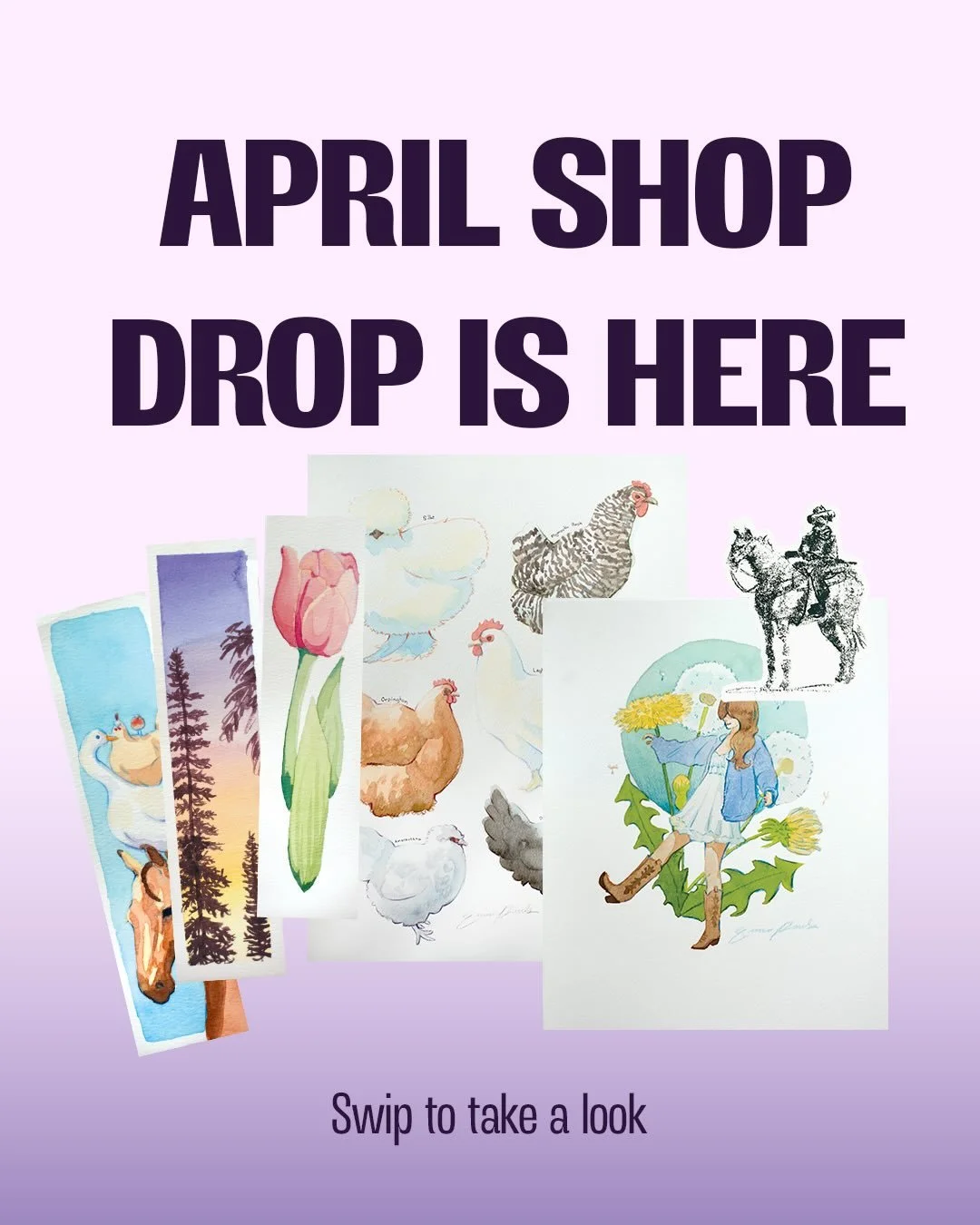 SHE&rsquo;S HERE! 🌷☀️🪿🐴🌾🐔

In honour of spring, I&rsquo;m excited to launch my April shop drop! ✨✨ 

Check it out on emmapaulscreative.ca