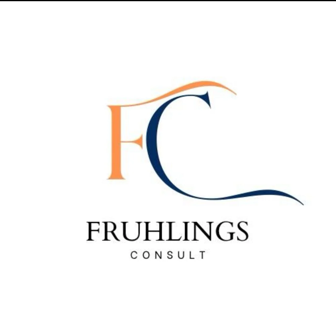 Logo for Fruhlings Consult featuring large stylized letters 'F' and 'C' in orange and navy blue, with the company name 'FRUHLINGS' and the word 'CONSULT' underneath.