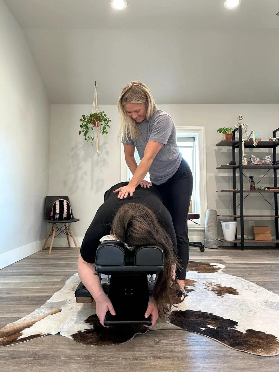 Thoracic chiropractic adjustment supporting neck and upper back pain relief at Social House Chiropractic in Prosper, TX.