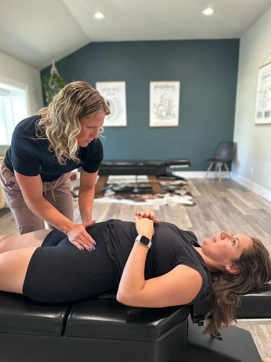 Webster Technique prenatal chiropractic care for round ligament pain relief at Social House Chiropractic in Prosper, TX.