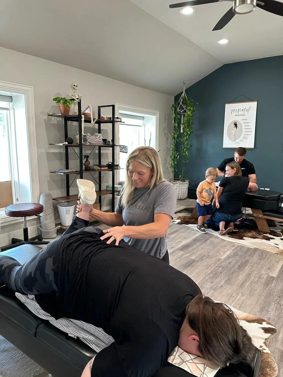 Postpartum chiropractic care supporting moms after birth at Social House Chiropractic in Prosper, TX. Pelvic realignment, back pain, nervous system restoration.