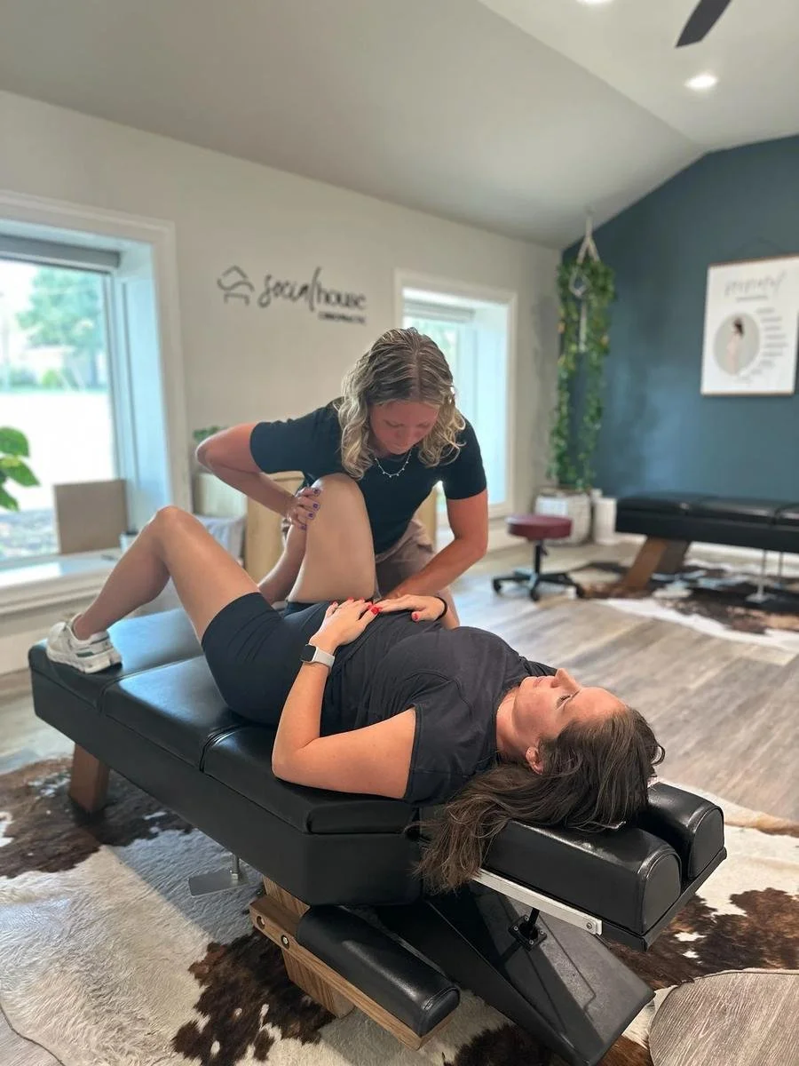 Pelvic and round ligament prenatal chiropractic care at Social House Chiropractic in Prosper, TX. Webster Certified.