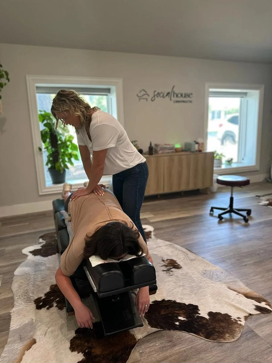 Adult chiropractic adjustment supporting nervous system regulation and stress reduction at Social House Chiropractic in Prosper, TX.