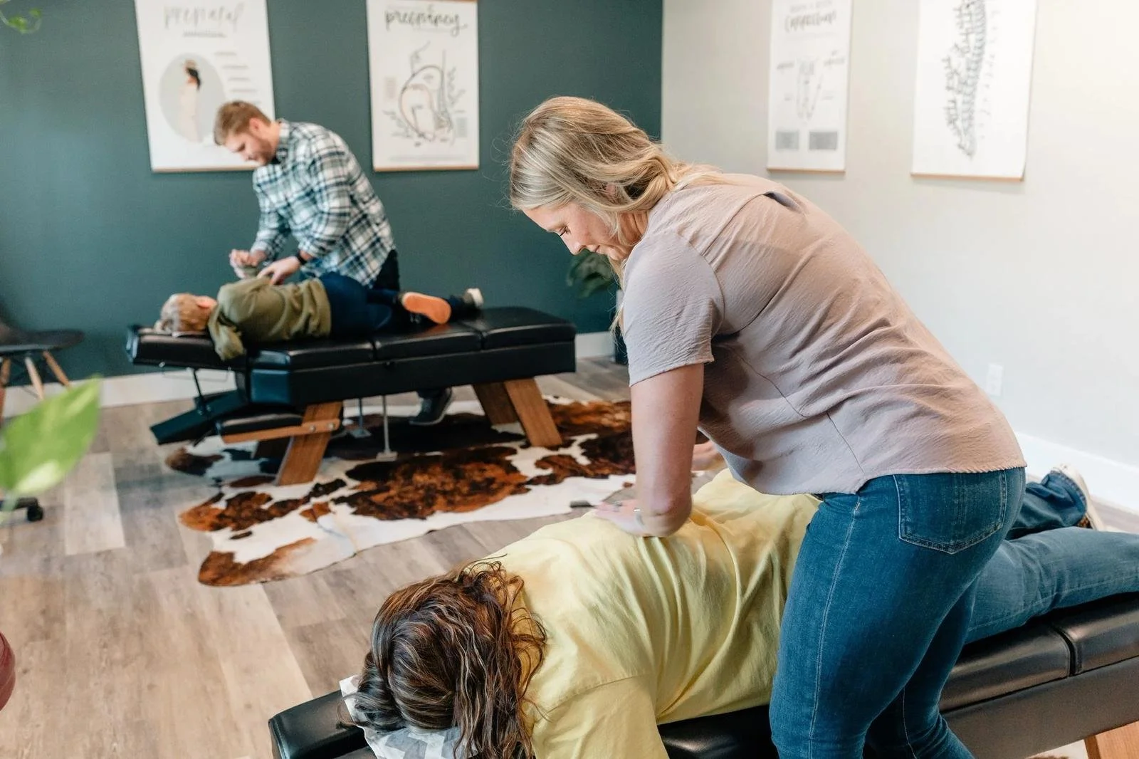 Dr. Collin and Dr. Kara providing neurologically-focused chiropractic care at Social House Chiropractic in Prosper, TX. Family wellness for stress and nervous system regulation.
