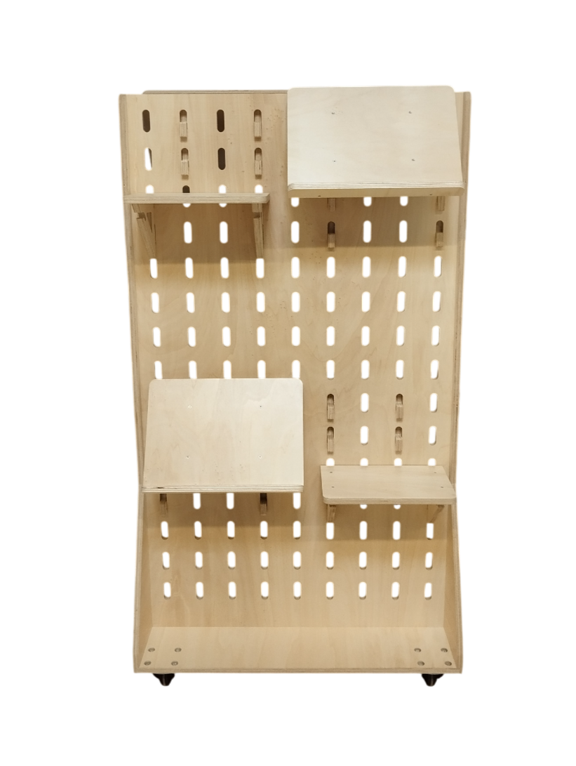 Presentoir modulable pegboard en bois PEFC francais