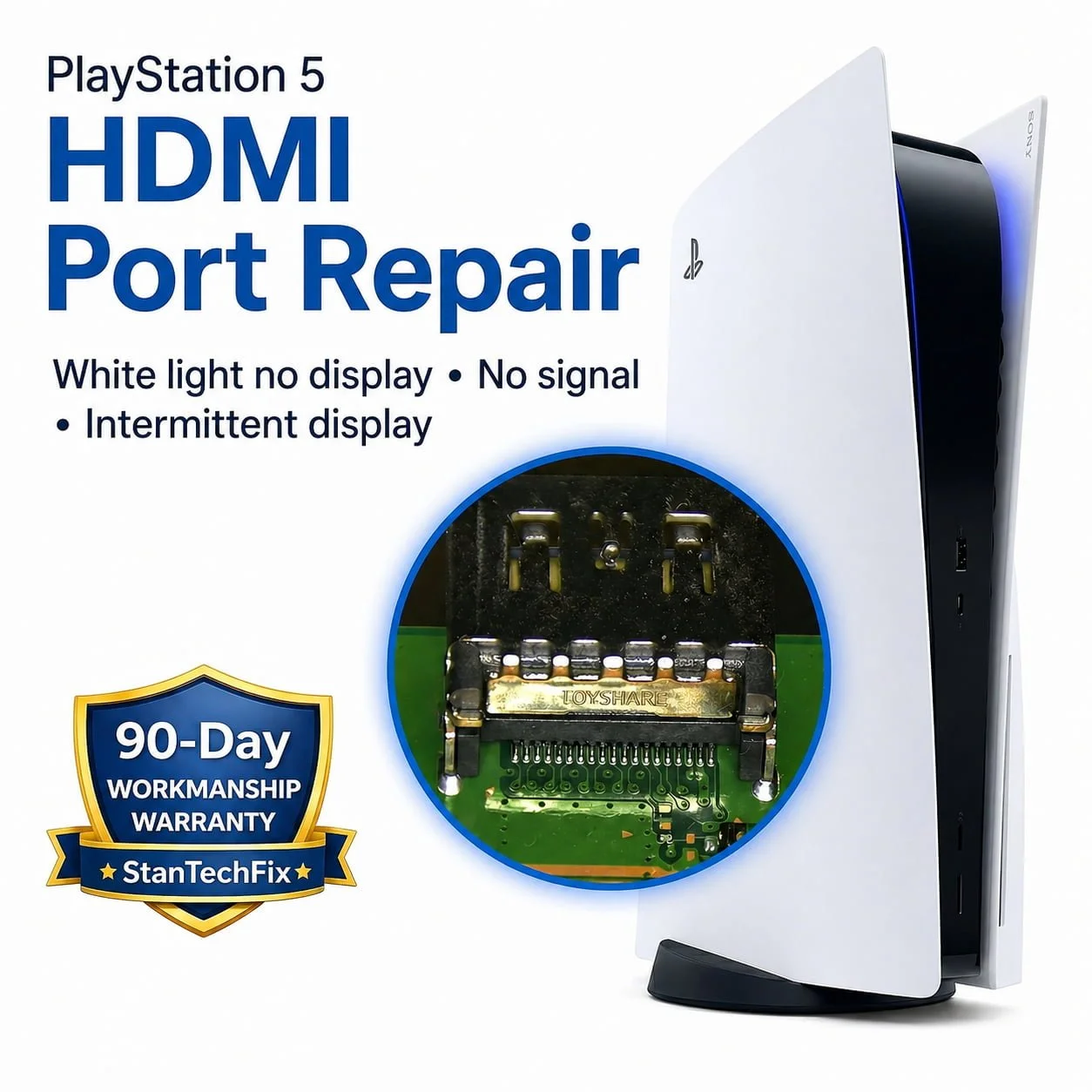 PS5 HDMI port repair service by StanTechFix