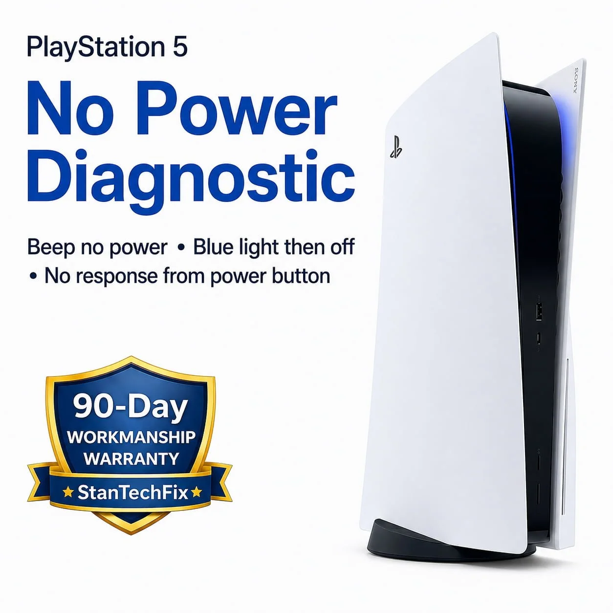 PS5 no power repair service by StanTechFix