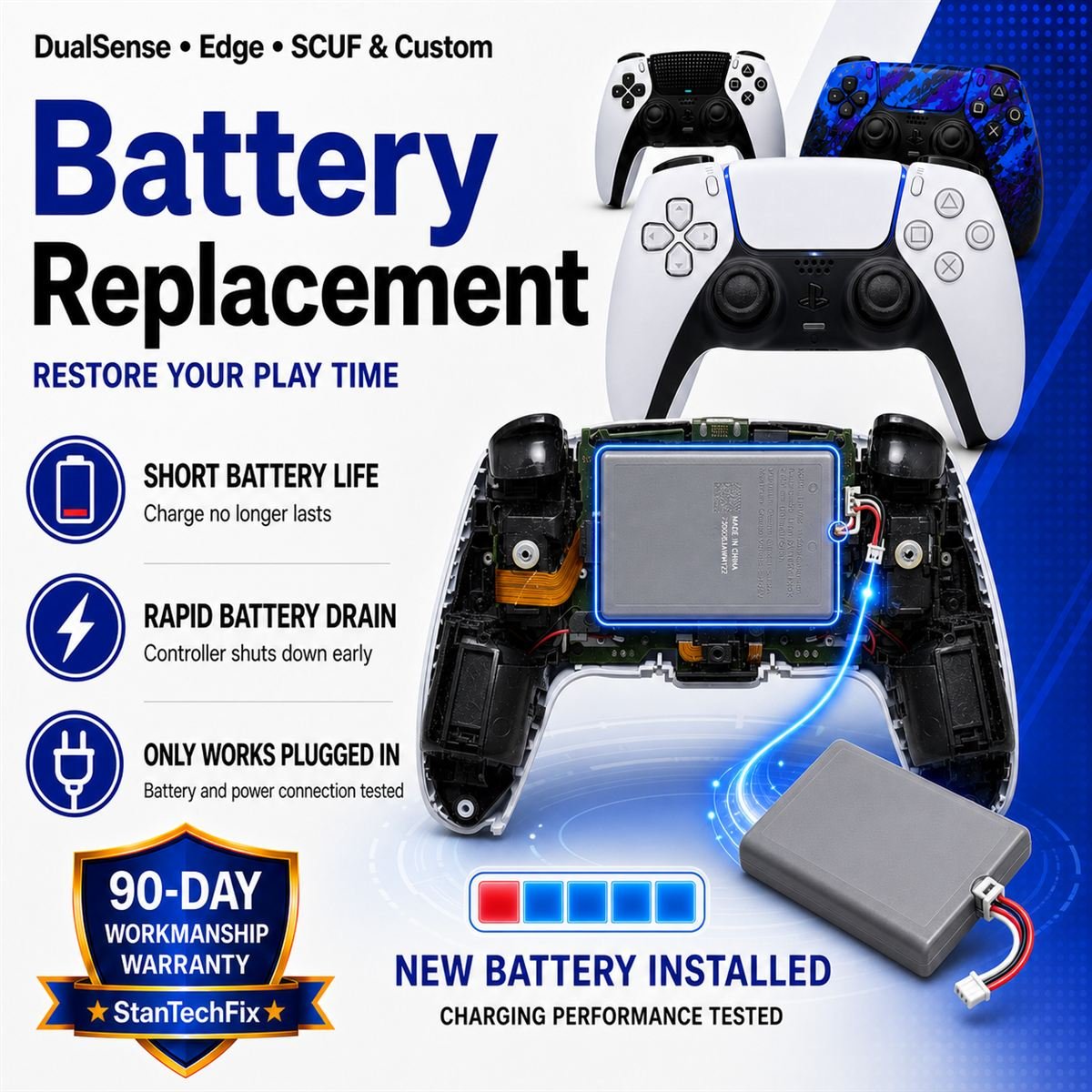PS5 DualSense replacement battery service