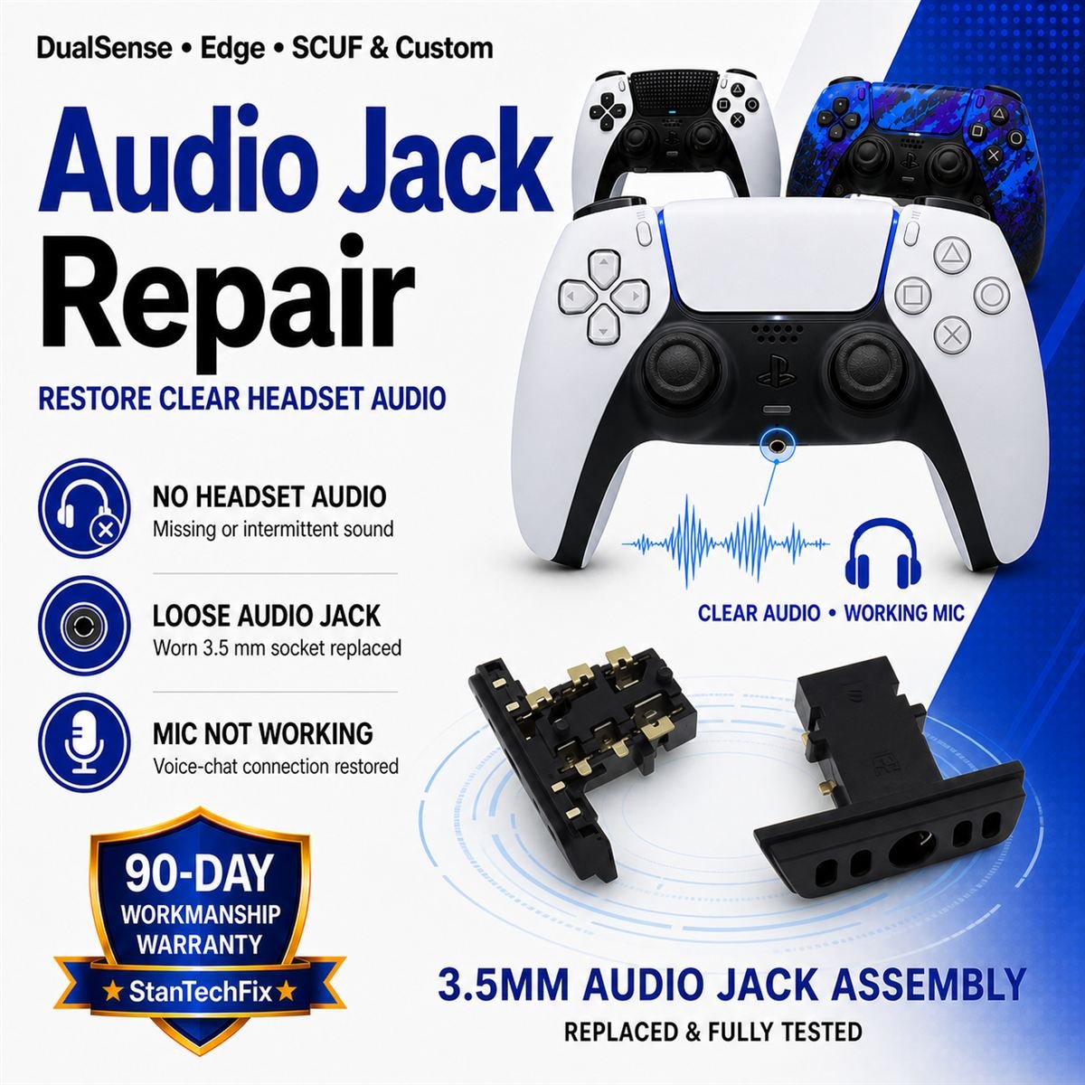 PS5 DualSense audio jack repair service