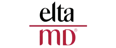 EltaMD logo with black and pink text