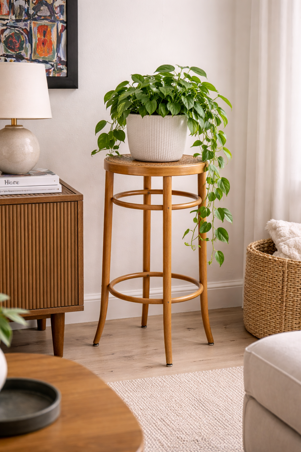 Bentwood Cane Bar Stool